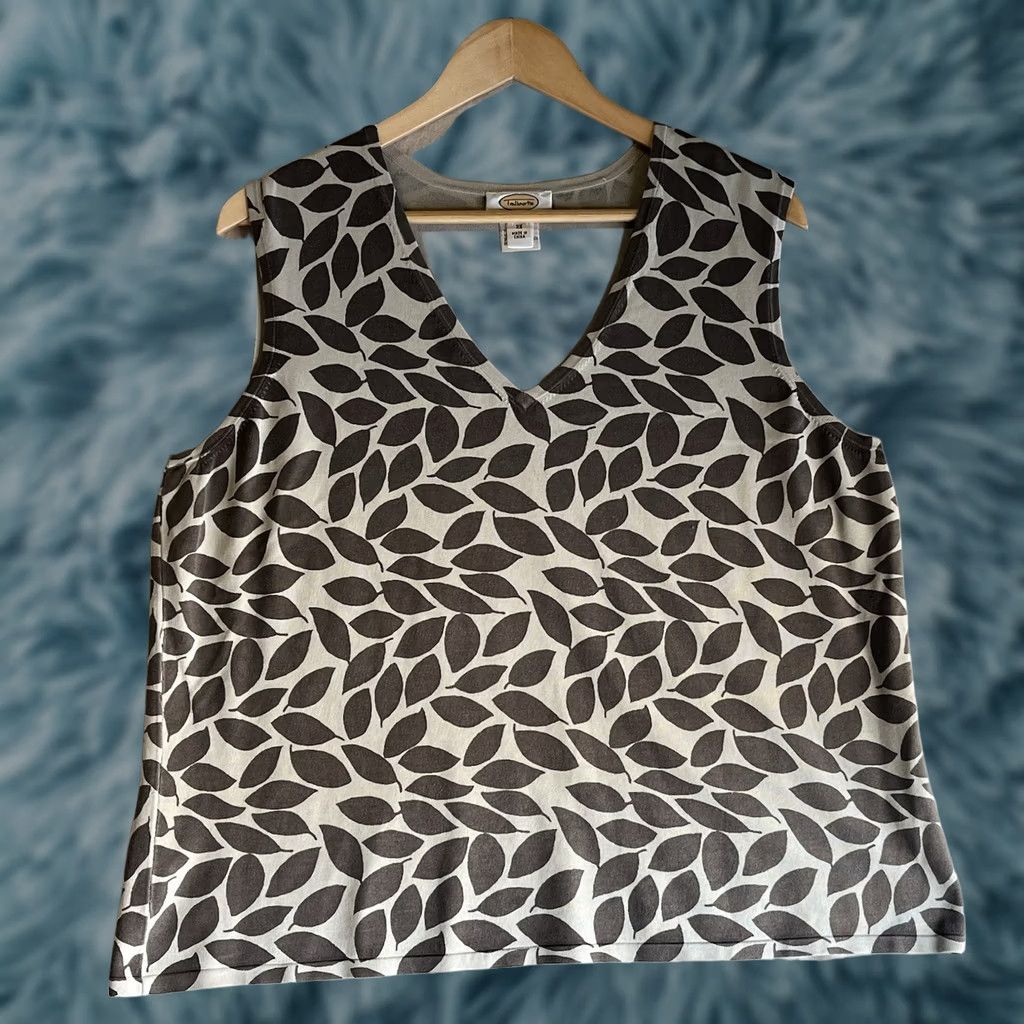 Talbots Talbots Womens Silk Blend Sleeveless Blouse 2X V-Neck Tank Camisole Multicolor Leaves 4-Season Shirt Womens Size XXL / US 16-18 / IT 52-54 - 1 Thumbnail