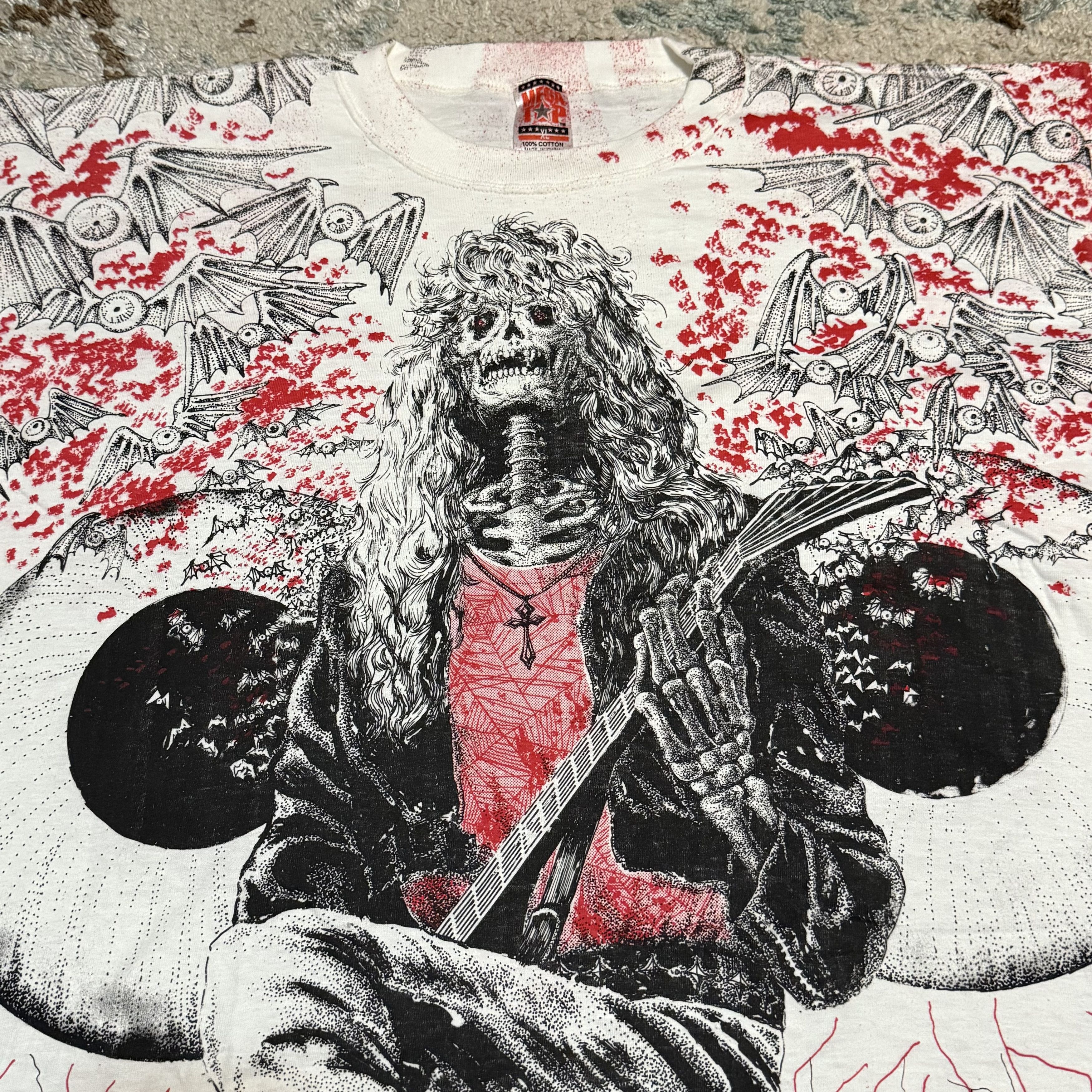 Liquid Blue × Vintage Vintage 90s Morbid Rags Skeleton Shirt AOP Size XL Eyes Size US XL / EU 56 / 4 - 3 Thumbnail