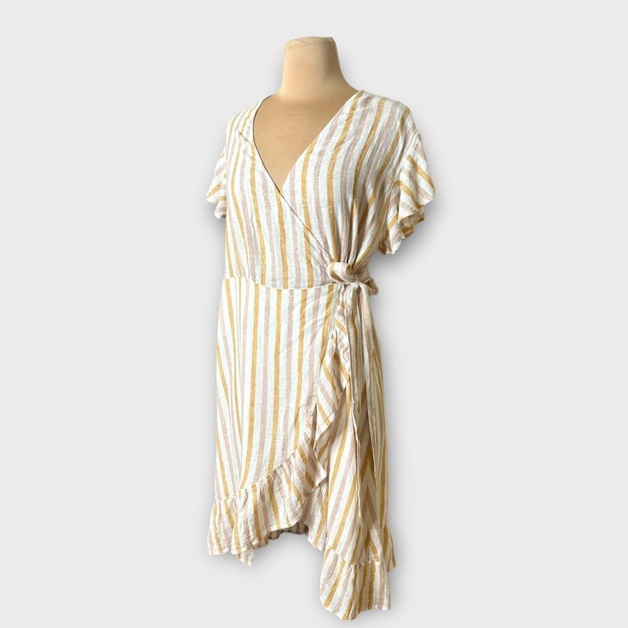 Rails RAILS Brigitte Ruffled Wrap Dress M Metallic Striped Multi L Size M / US 6-8 / IT 42-44 - 4 Thumbnail