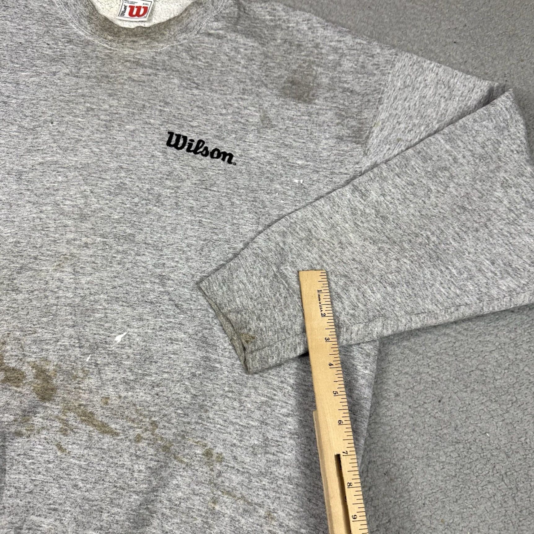 Wilson VINTAGE Wilson Sweatshirt Men's 2XL Gray Embroidered Distressed Pullover 90s Sports Shirt Crew Neck Size US XXL / EU 58 / 5 - 6 Thumbnail