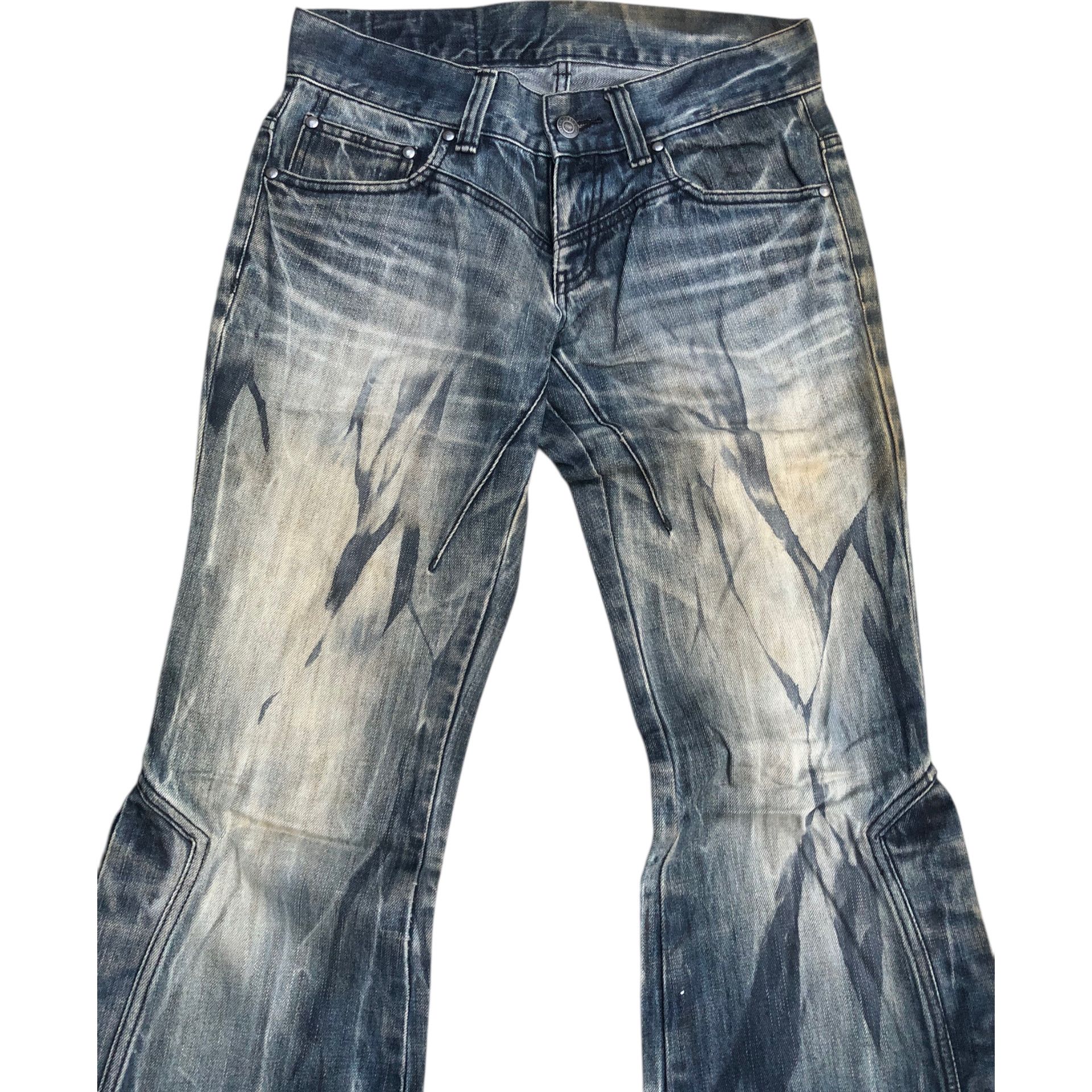 Tornado Mart 🔥🔥Y2K TORNADO MART Lowbox Acid Dyed Flared Bootcut Denim Size US 31 - 3 Thumbnail