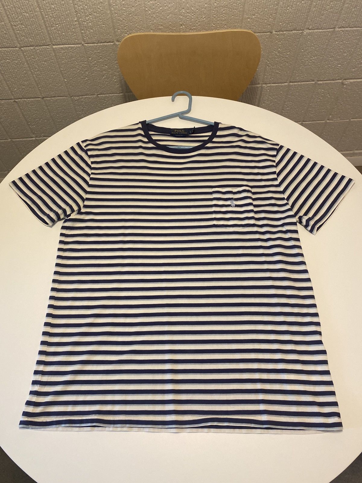Polo Ralph Lauren striped t-shirt size L (rare) blue pony