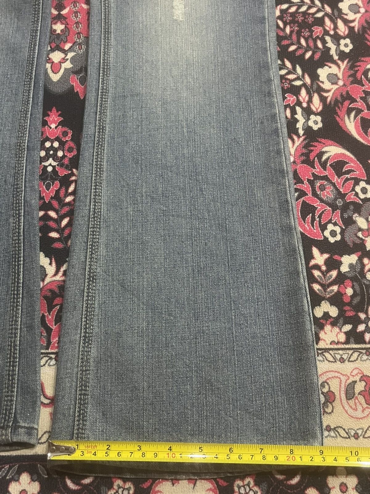 A$AP Rocky × Guess Vintage Guess Dark Grey Washed Whisker Distressed Flare Jean Size US 30 / EU 46 - 14 Thumbnail