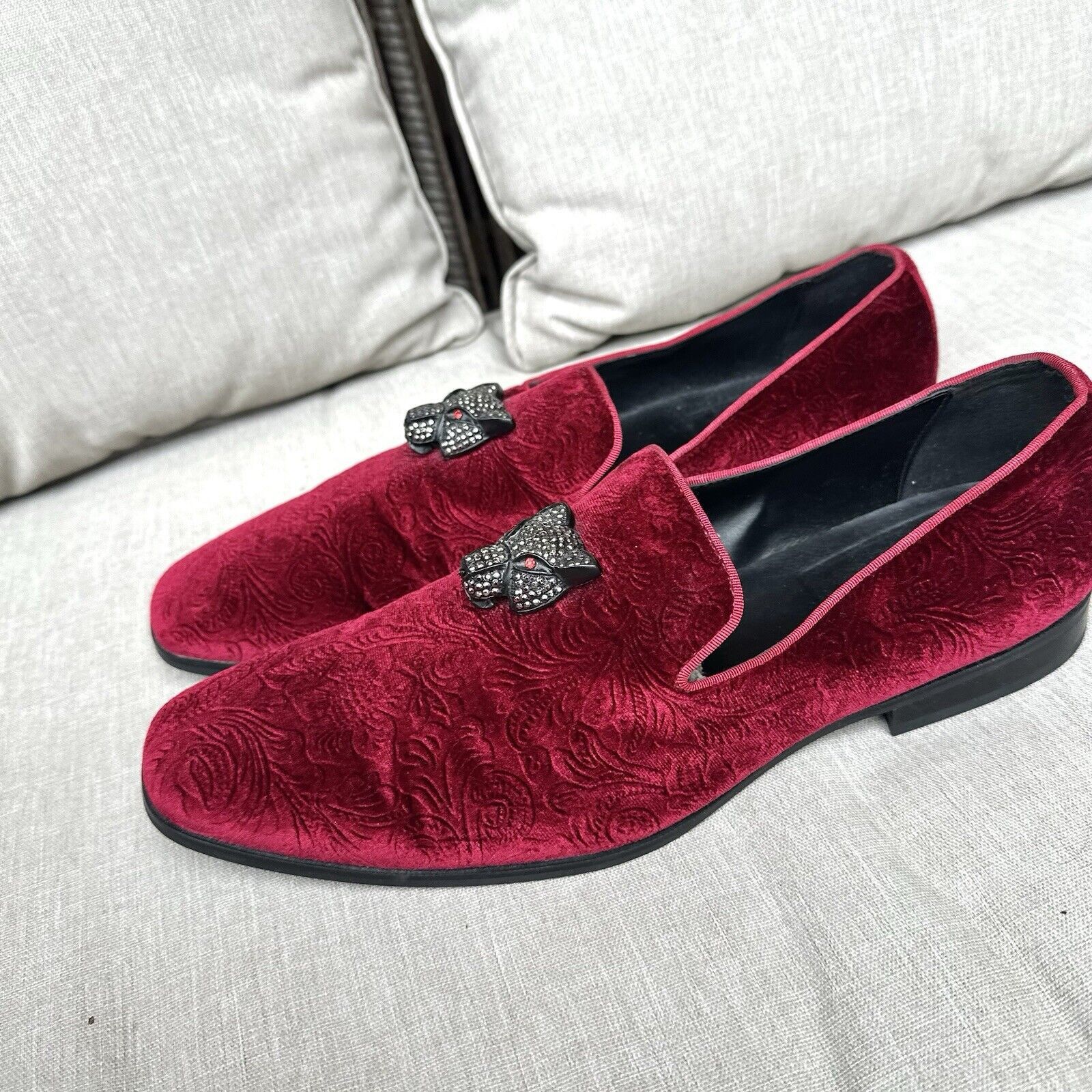 Aldo ALDO Y2K Men Dressy Red Burgundy Velvet Loafers Sz 12 Size US 12 / EU 45 - 4 Thumbnail