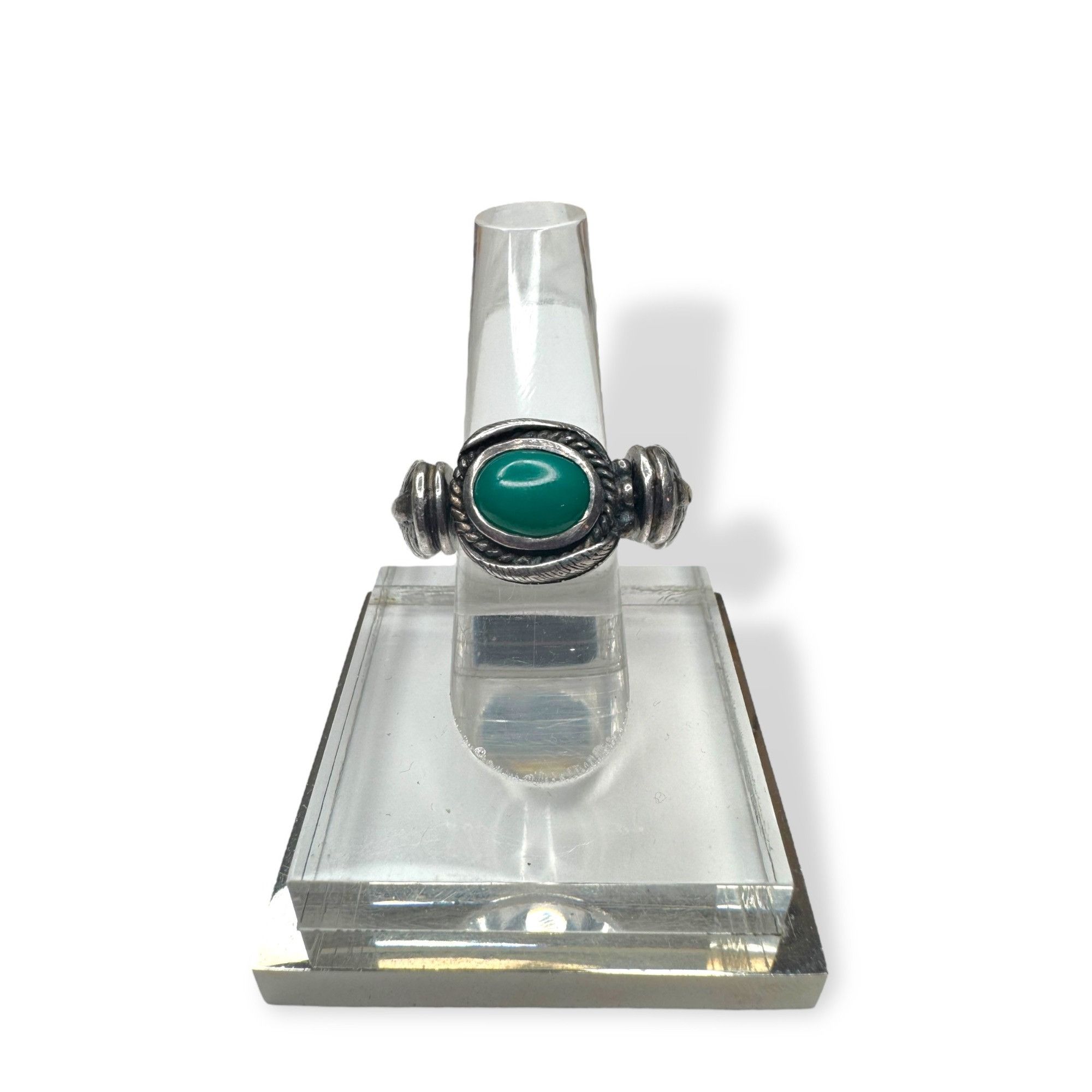 Other Vintage Sterling Silver Green Tourmaline Reversible Spinning Size ONE SIZE - 1 Thumbnail