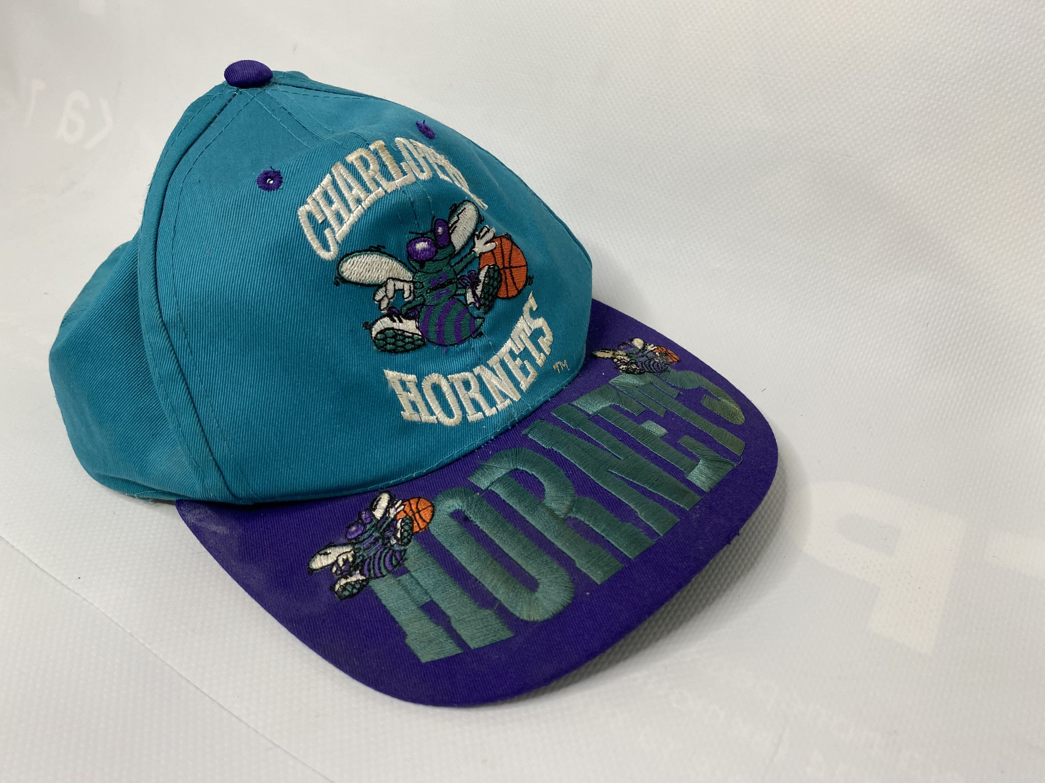 帽子 90s NBA CHARLOTTE HORNETS cap Vintage Charlotte Hornets Fitted Hat Starter Size 7 - 7 3/4 NBA