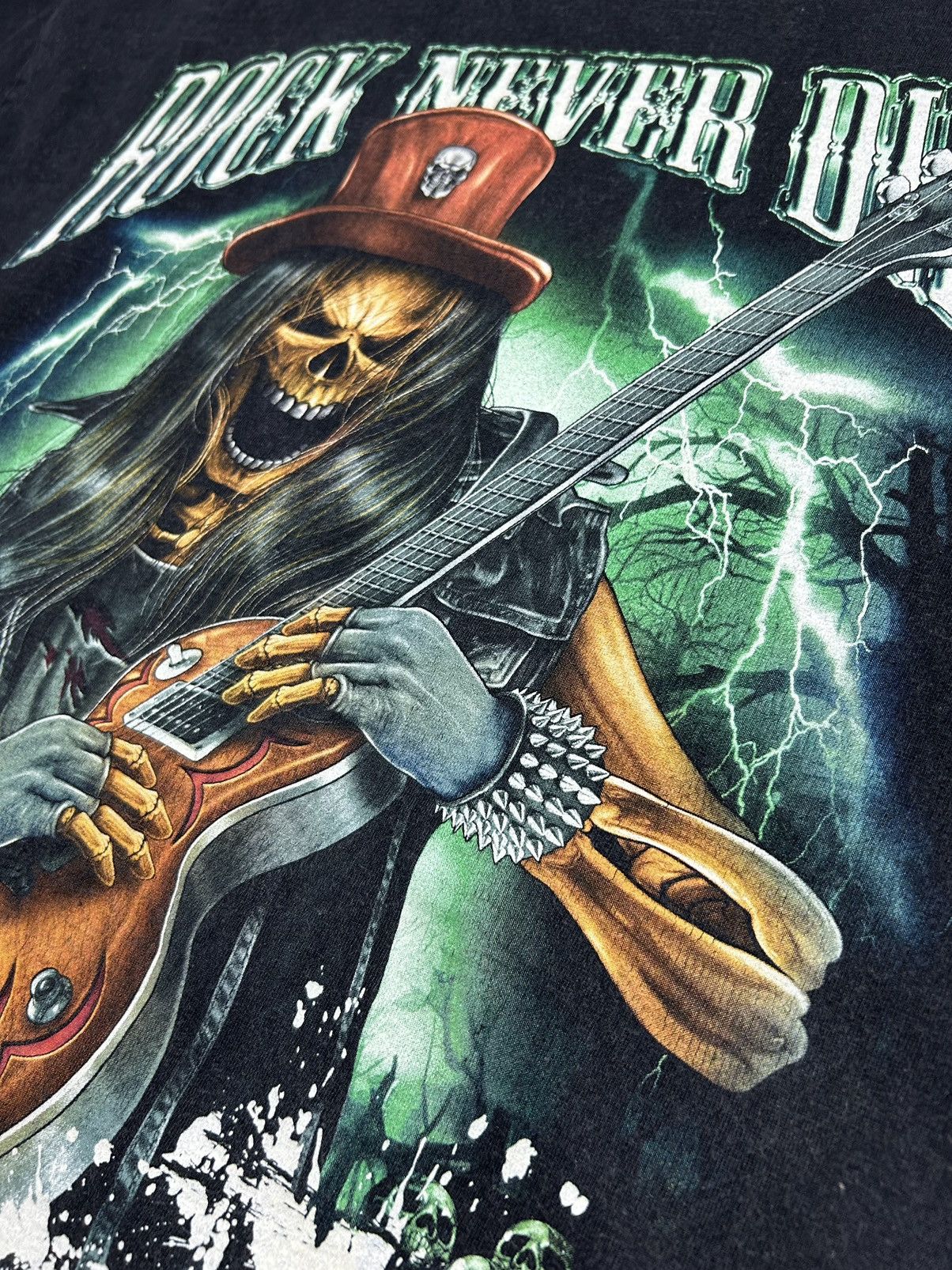Band Tees Vintage Y2K Rock Never Dies 666 Skeleton T-Shirt Size US XL / EU 56 / 4 - 10 Thumbnail