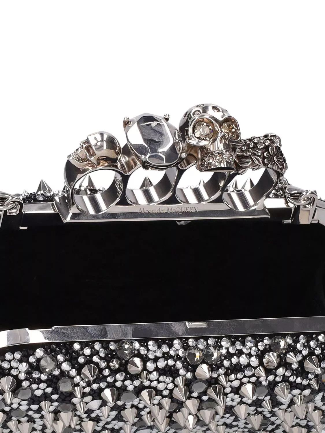 Alexander McQueen ALEXANDER MCQUEEN Black/Silver Knuckle Clutch Chain New Size ONE SIZE - 4 Thumbnail