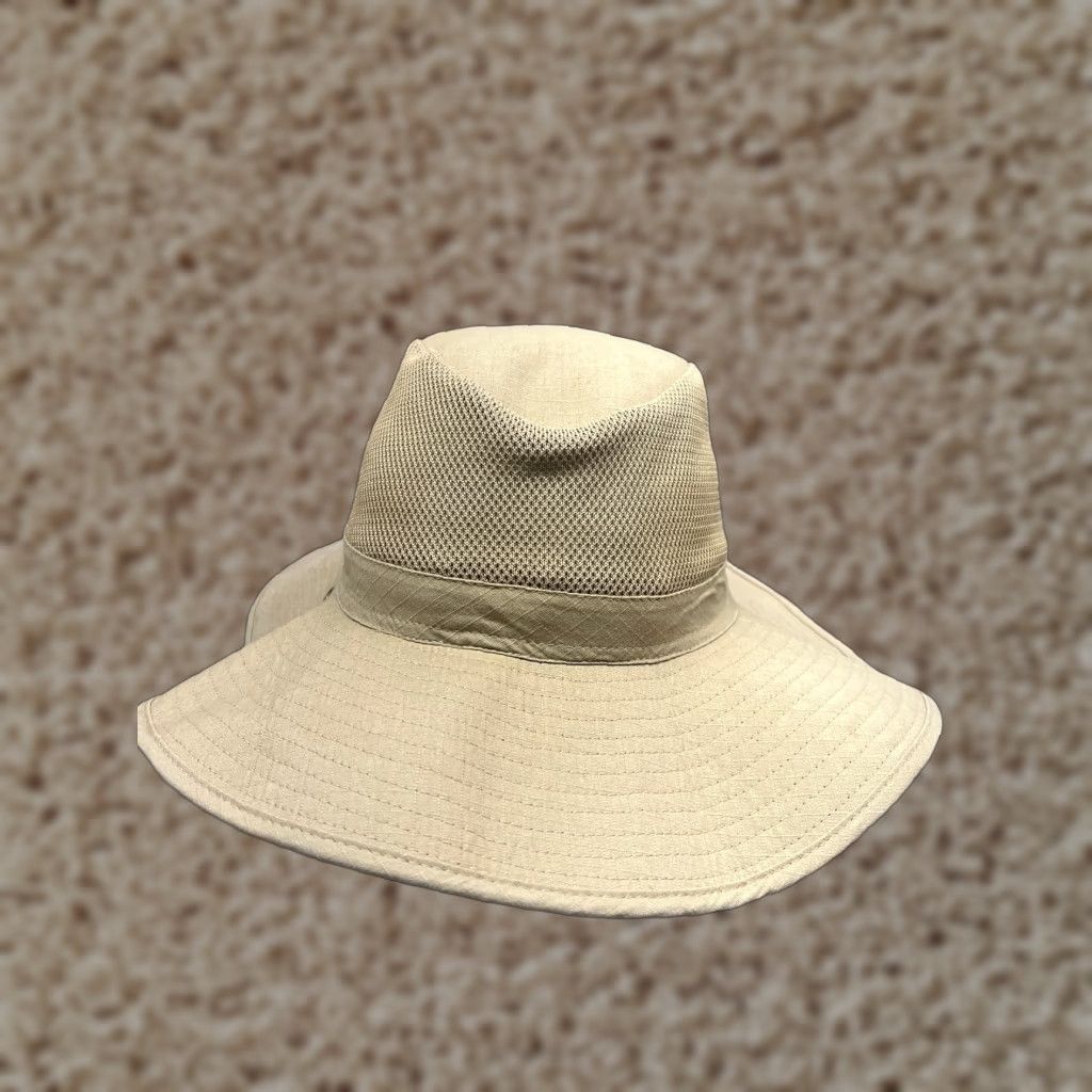 Vintage Goldoast Sunwear Bucket Hat Adult One Size Beige 100% Cotton Camp Beach Hat/Cap Unisex Adults Beige Bucket Hat 100% Cotton Summer Beach Camp Outdoor Size ONE SIZE - 1 Thumbnail