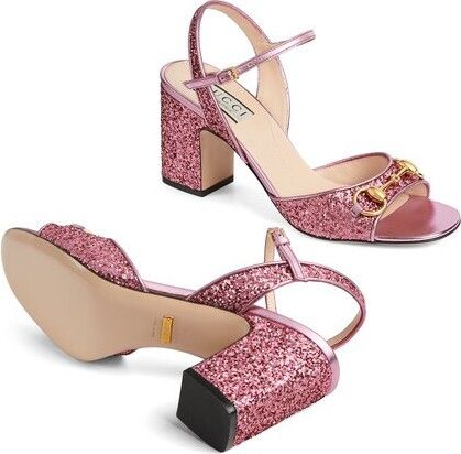 Gucci o1s1wg110425 Women's Sandals With Horsebit in Pink Size US 4.5 / IT 34.5 - 7 Thumbnail