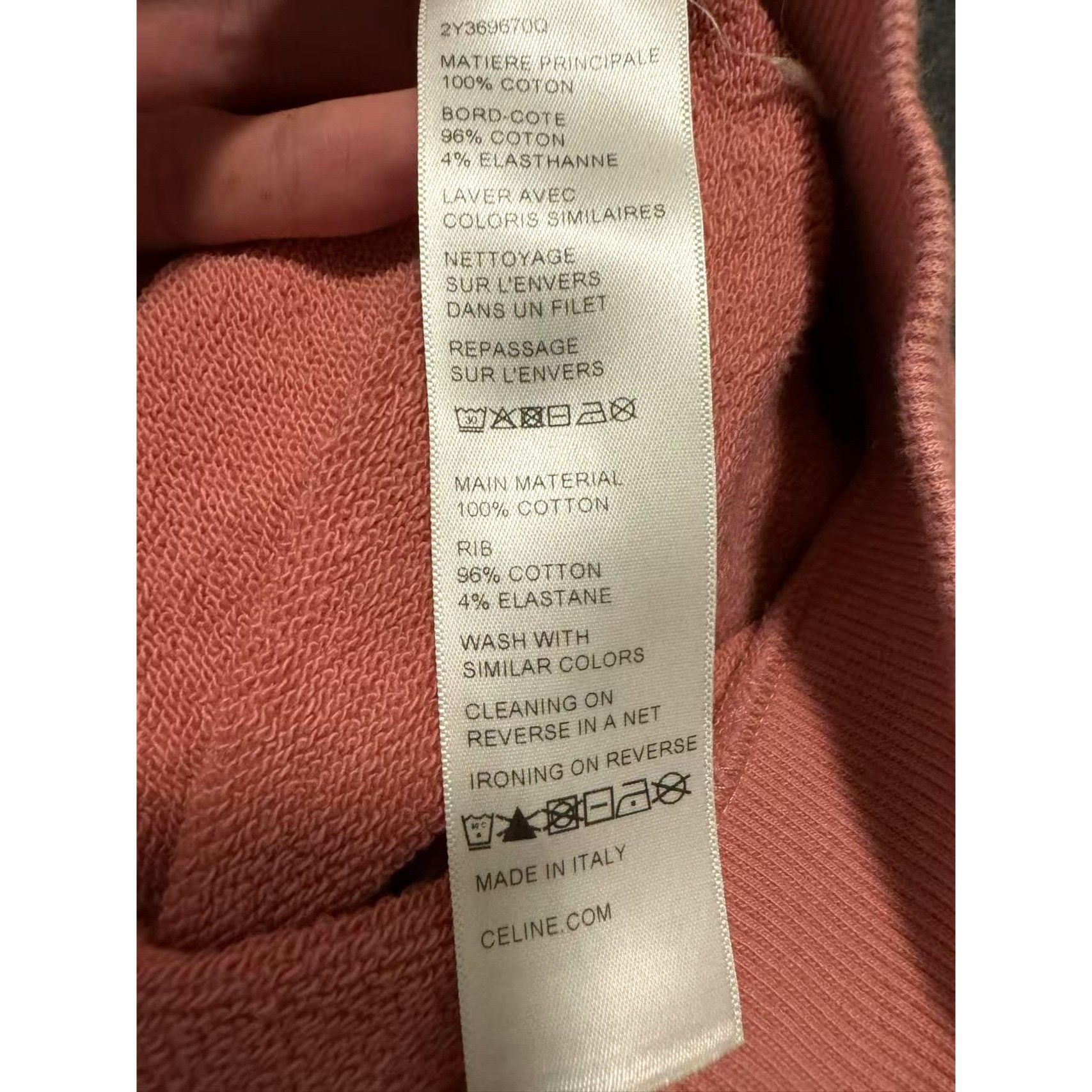 Celine Celine Paris Pink Hooded Sweatshirt With Kangaroo Pocket Wom Size M / US 6-8 / IT 42-44 - 7 Thumbnail