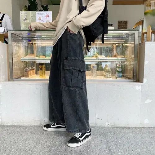 VIBE Black Loose Cargo Jeans Size US 28 / EU 44 - 8 Thumbnail