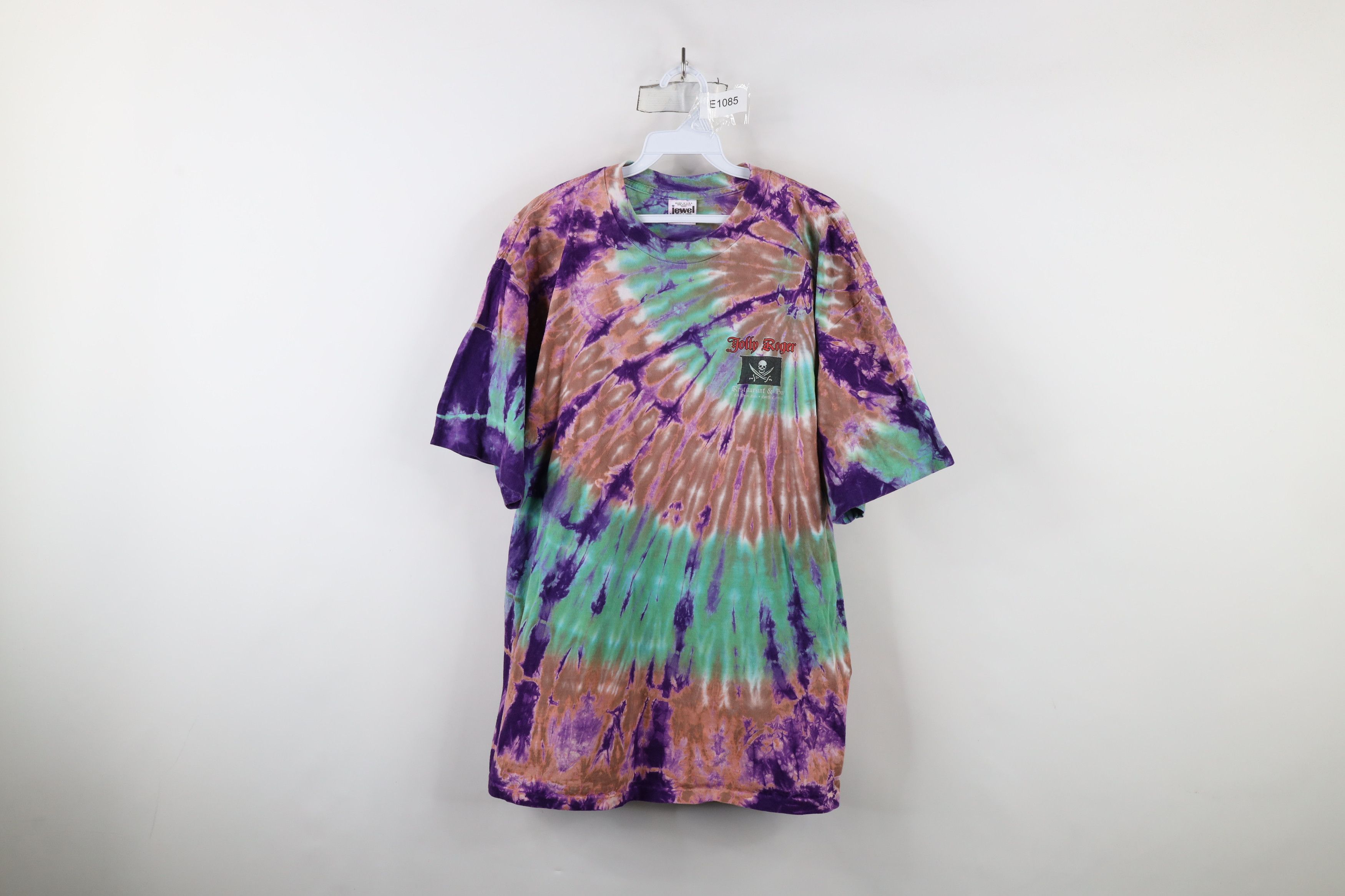 Vintage Vintage 90s Streetwear Roger Pirate Acid Wash T-Shirt USA Size US XL / EU 56 / 4 - 1 Thumbnail