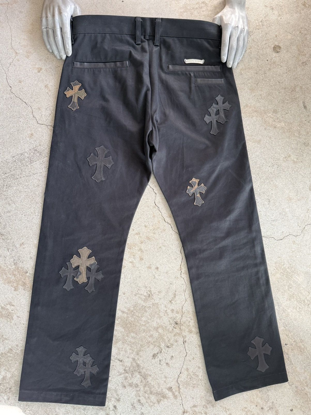 Chrome Hearts CHROME HEARTS FLOODED 40 LEATHER CAMO CROSS CARPENTER PANTS Size US 33 - 2 Thumbnail