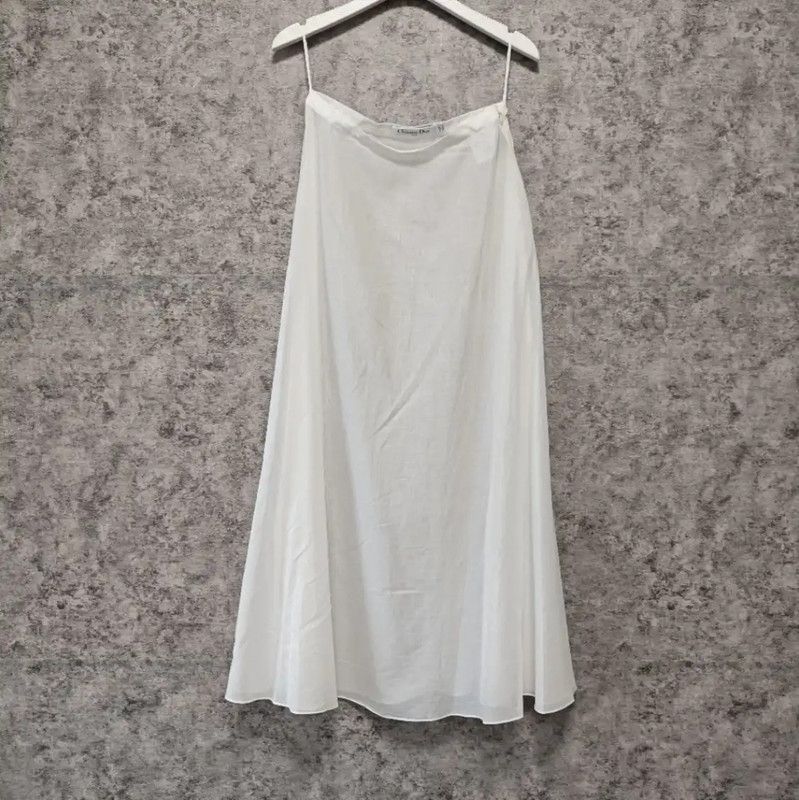 Dior Dior White Silk Midi Skirt for Women 0089 Size 28" / US 6 / IT 42 - 1 Thumbnail