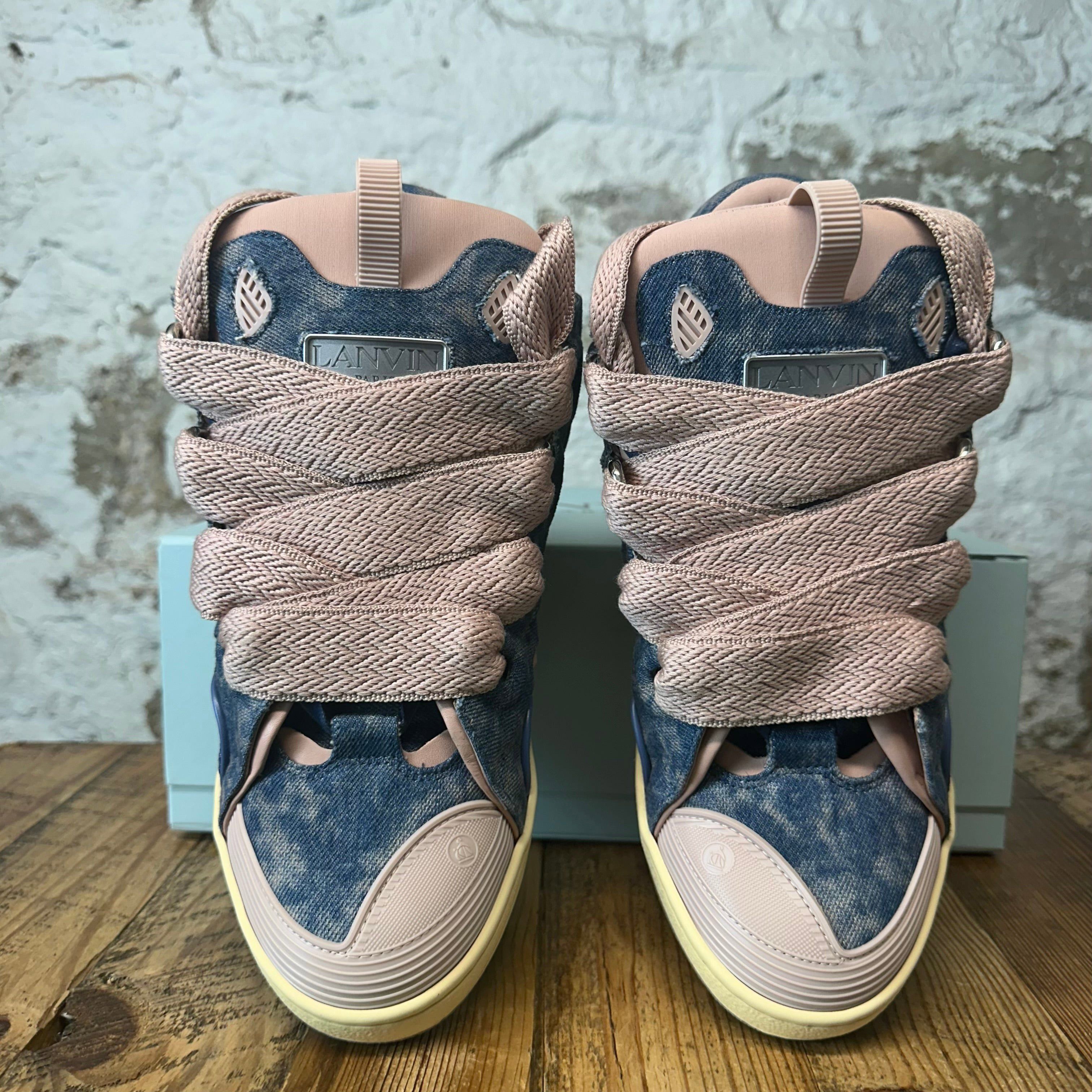 Lanvin Lanvin Curb Rose Denim Beige Sneaker Sz 12 (45) DS Size US 12 / EU 45 - 3 Thumbnail