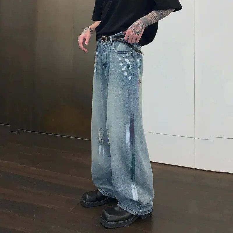 Japanese Brand × Vintage Niche Streetwear Straight Graffiti Jeans Size US 31 - 4 Thumbnail