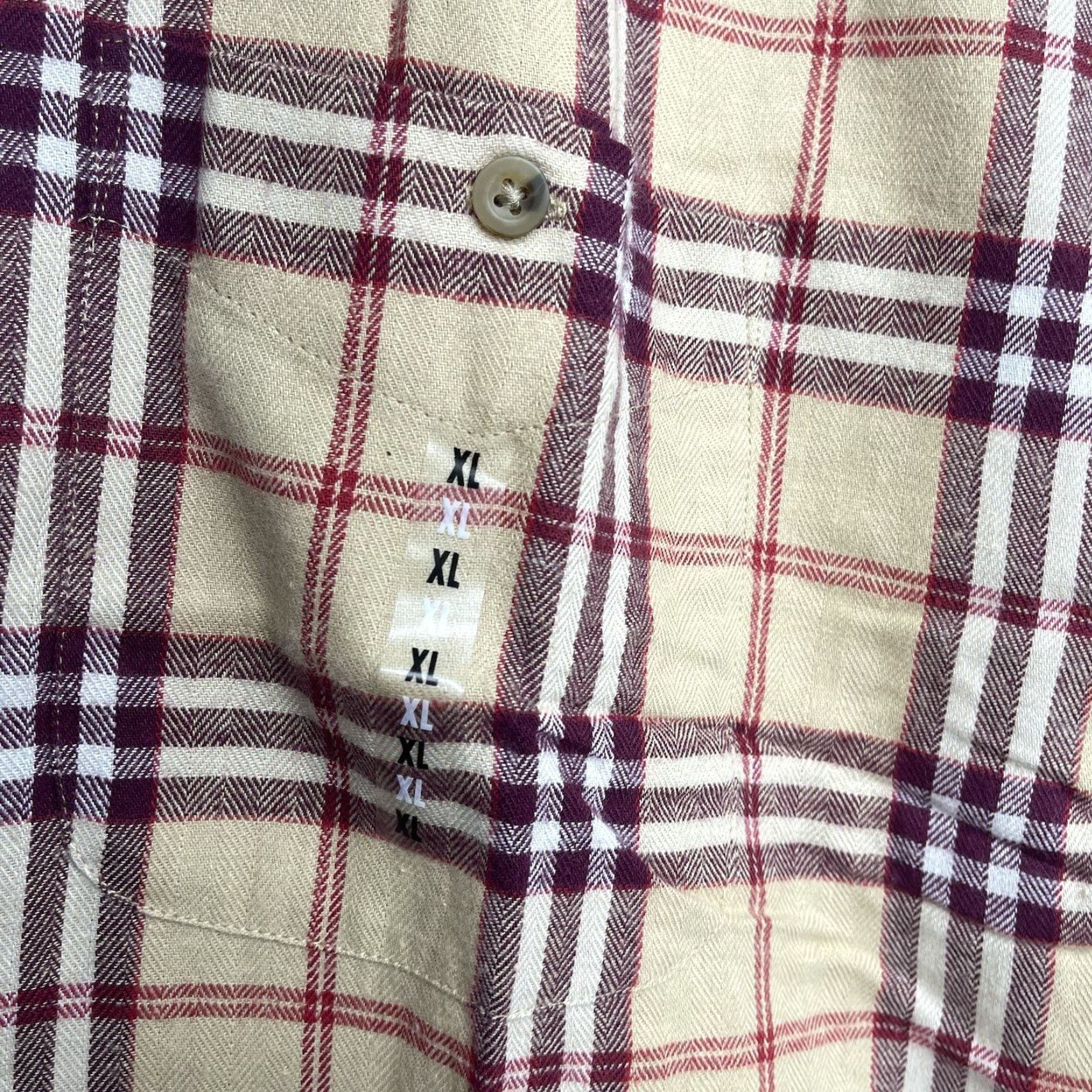 Van Heusen Van Heusen Shirt XL Plaid Flannel Button Up Casual NWT Beige Preppy Work Mens Size US XL / EU 56 / 4 - 3 Thumbnail