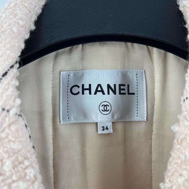 Chanel Chanel Nude pink plaid tweed jacket Size XXS / US 00 / IT 34 - 3 Thumbnail