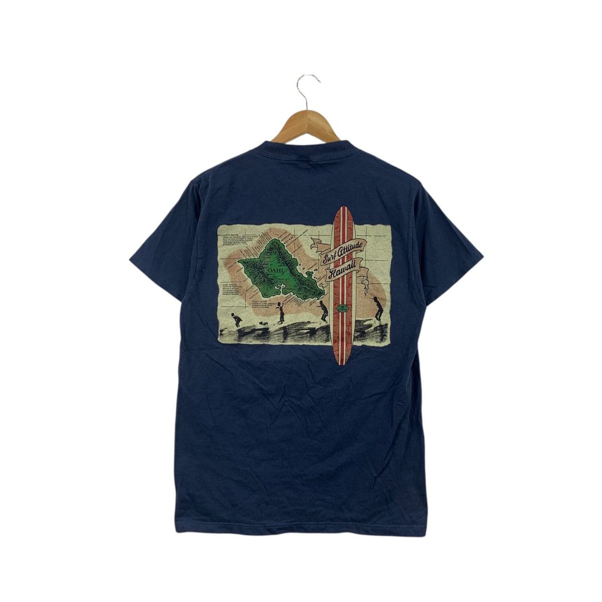 Vintage Vintage SURF ATTITUDE HAWAII Oahu Island Tee Shirt Top Size US S / EU 44-46 / 1 - 1 Thumbnail