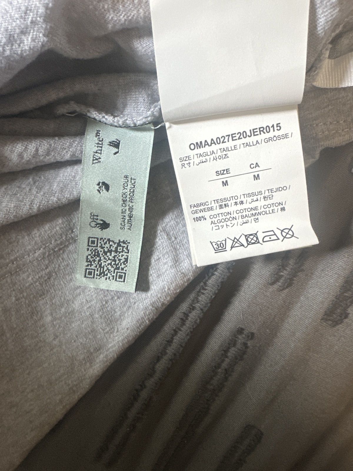 Off-White × Virgil Abloh Off white Grey Thunder Pivot Tee Size US M / EU 48-50 / 2 - 7 Thumbnail