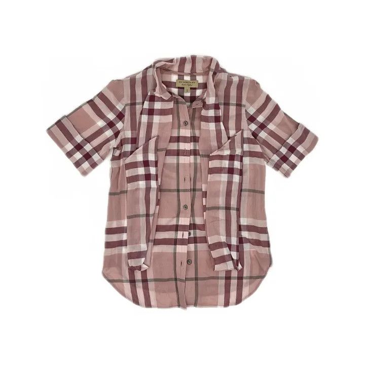 Burberry Burberry Fashion Plaid Short Sleeve Shirt 0079 Size XS / US 0-2 / IT 36-38 - 1 Thumbnail