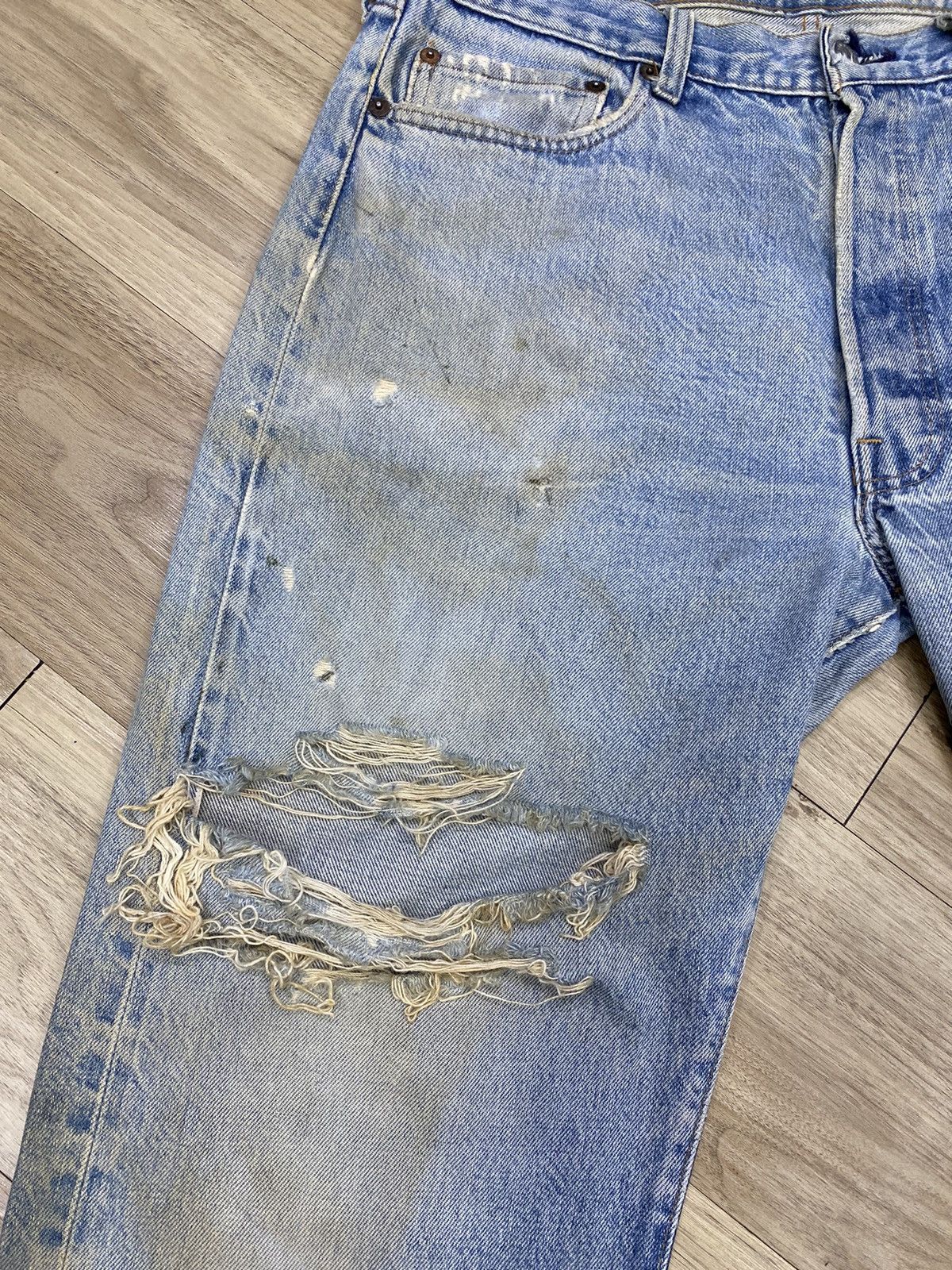 size 34 vintage levi's 501 redline distressed denime