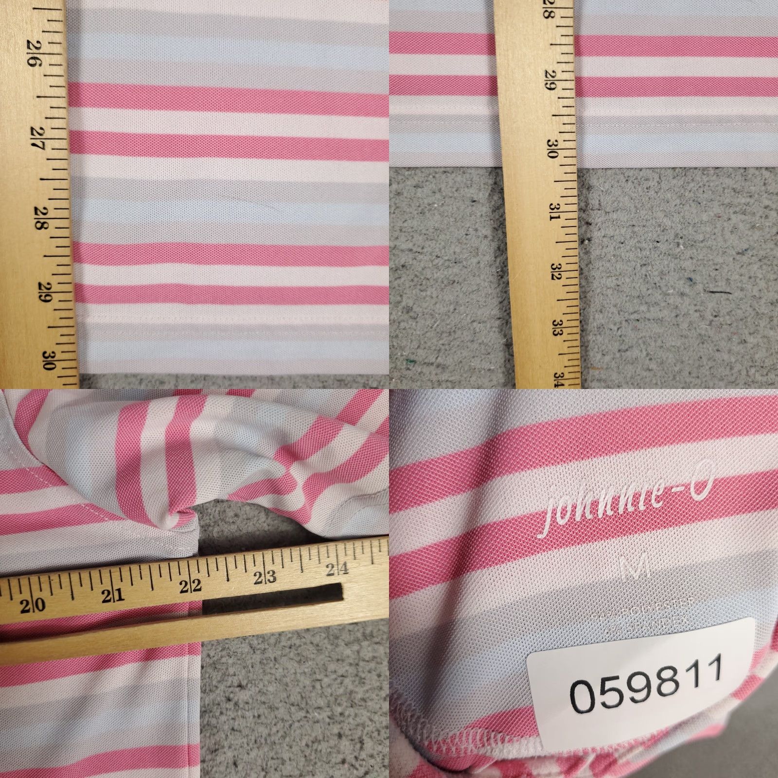 johnnie-O johnnie-O Polo Shirt Mens Size Medium Pink Striped Golf Short Sleeve Size US M / EU 48-50 / 2 - 8 Thumbnail