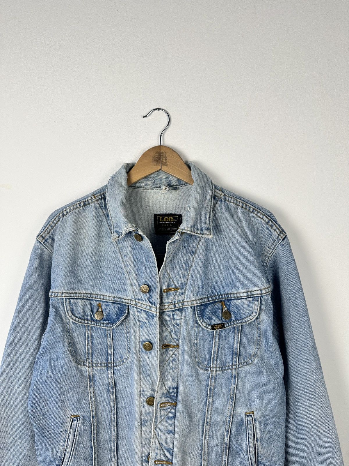 Lee Lee Rider Denim Jacket Size L Light Wash Acid Washed Trucker Size US L / EU 52-54 / 3 - 6 Thumbnail