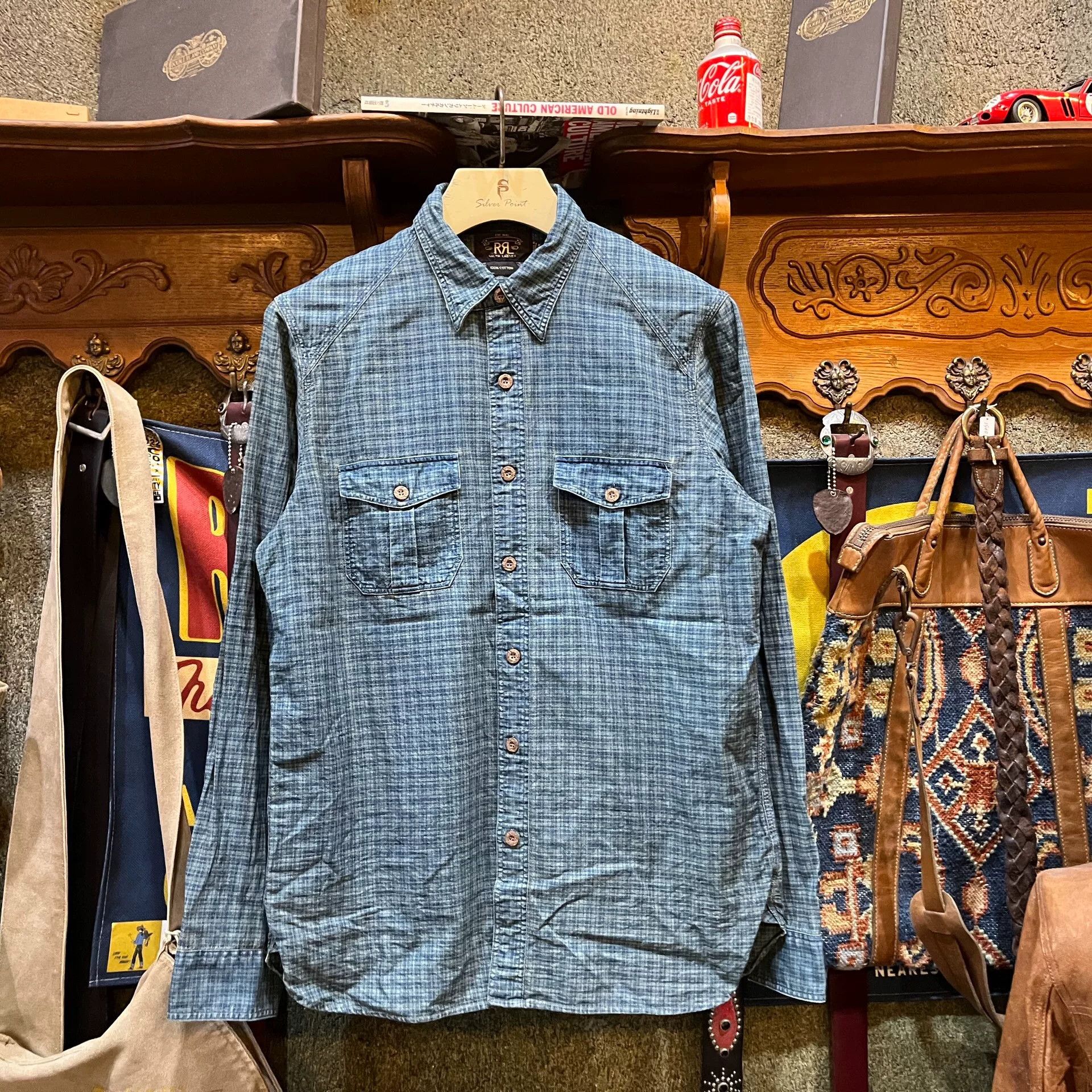RRL Ralph Lauren RRL Indigo Check Shirt Size US M / EU 48-50 / 2 - 1 Thumbnail