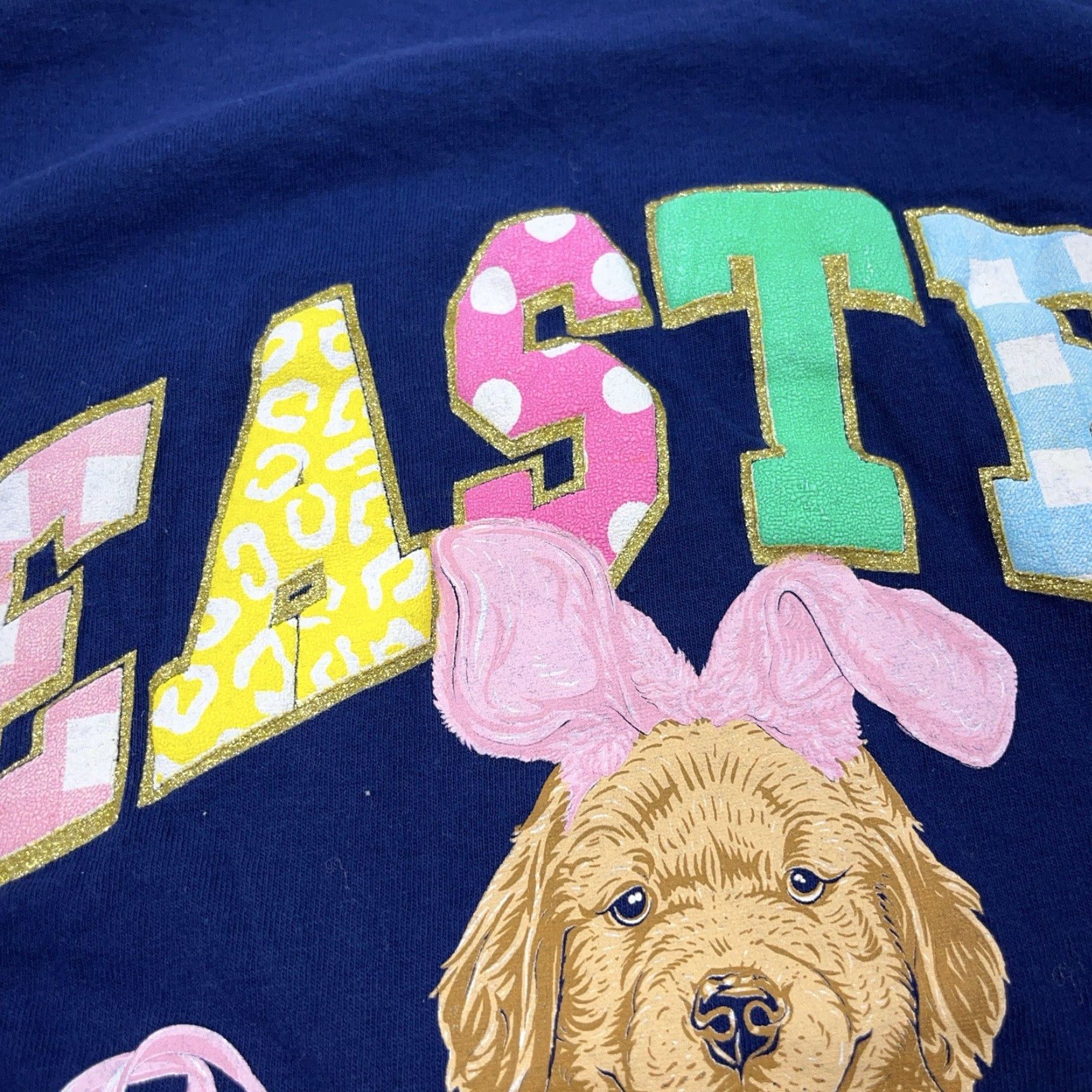 Vintage Simply Southern Shirt Women Small Blue Tee Easter Dog Puppy Bunny Adult Size S / US 4 / IT 40 - 7 Thumbnail