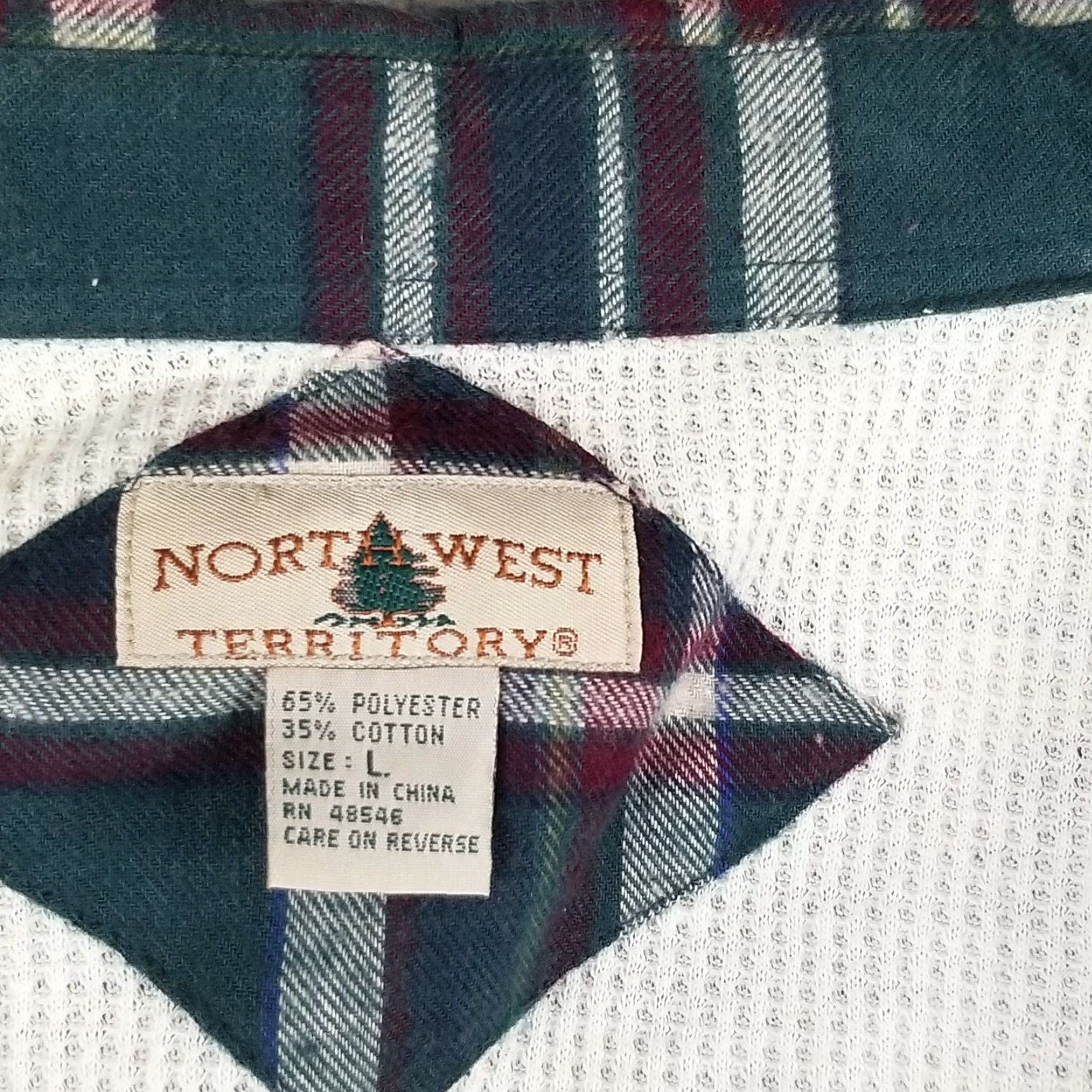 Lumberjack VINTAGE Northwest Territory Flannel Shacket Jacket Large Green Plaid Thermal Workwear Mens Size US L / EU 52-54 / 3 - 3 Thumbnail