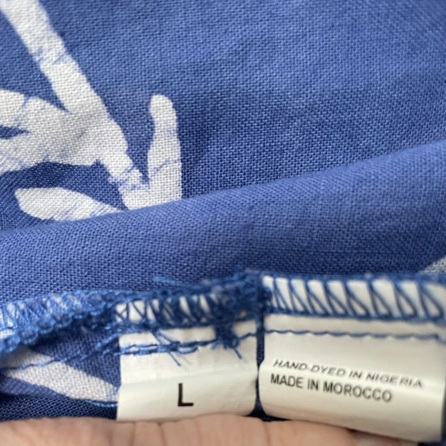 Post-Imperial Post-Imperial Azure Blue ‘Ijebu’ Adire Camp Shirt - L Size US L / EU 52-54 / 3 - 6 Thumbnail