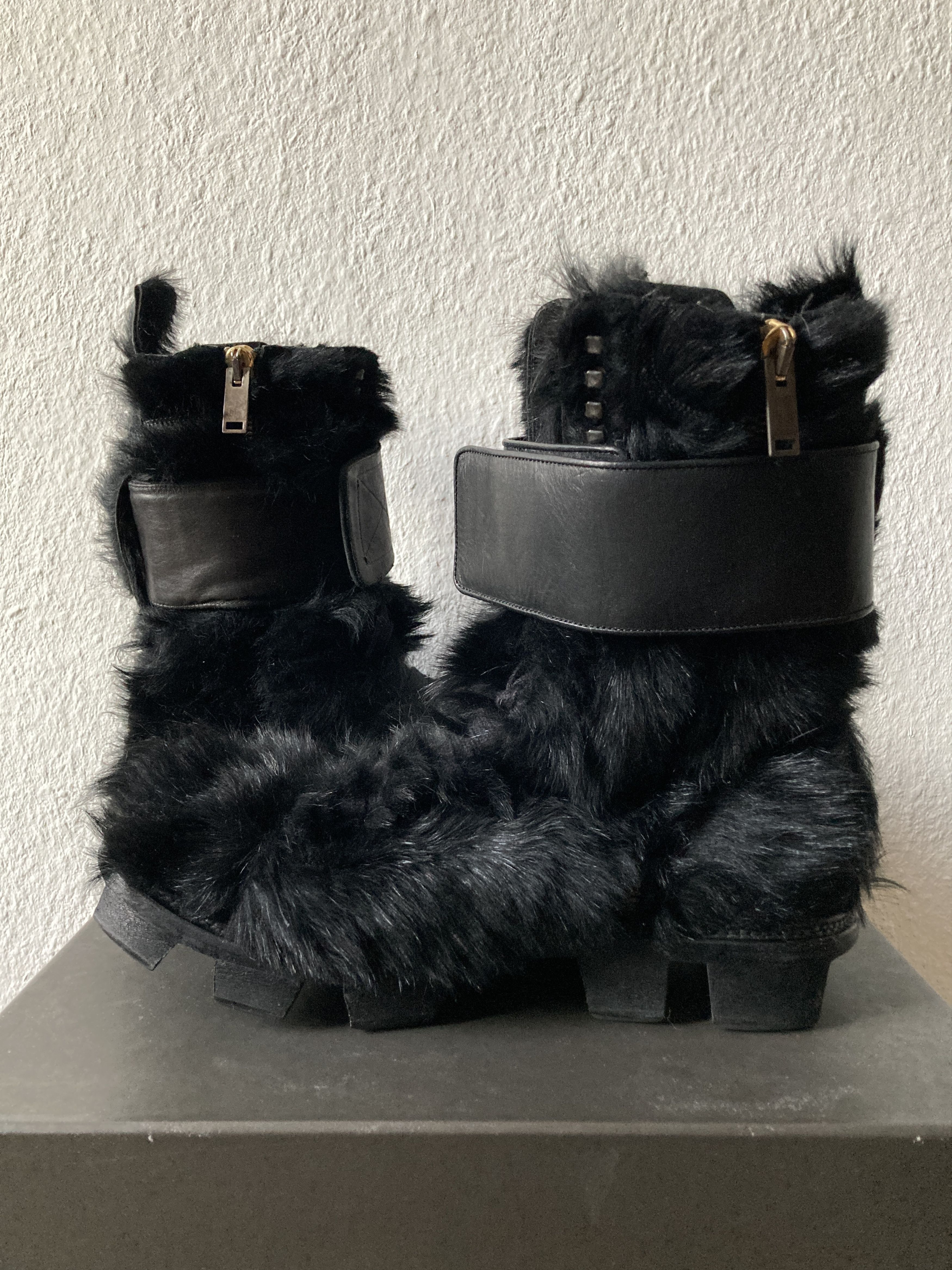 Rick Owens F/W 13 "PLINTH" Runway Fur Hiker Megatooth Boots Rick Owens Size US 11.5 / EU 44-45 - 11 Thumbnail