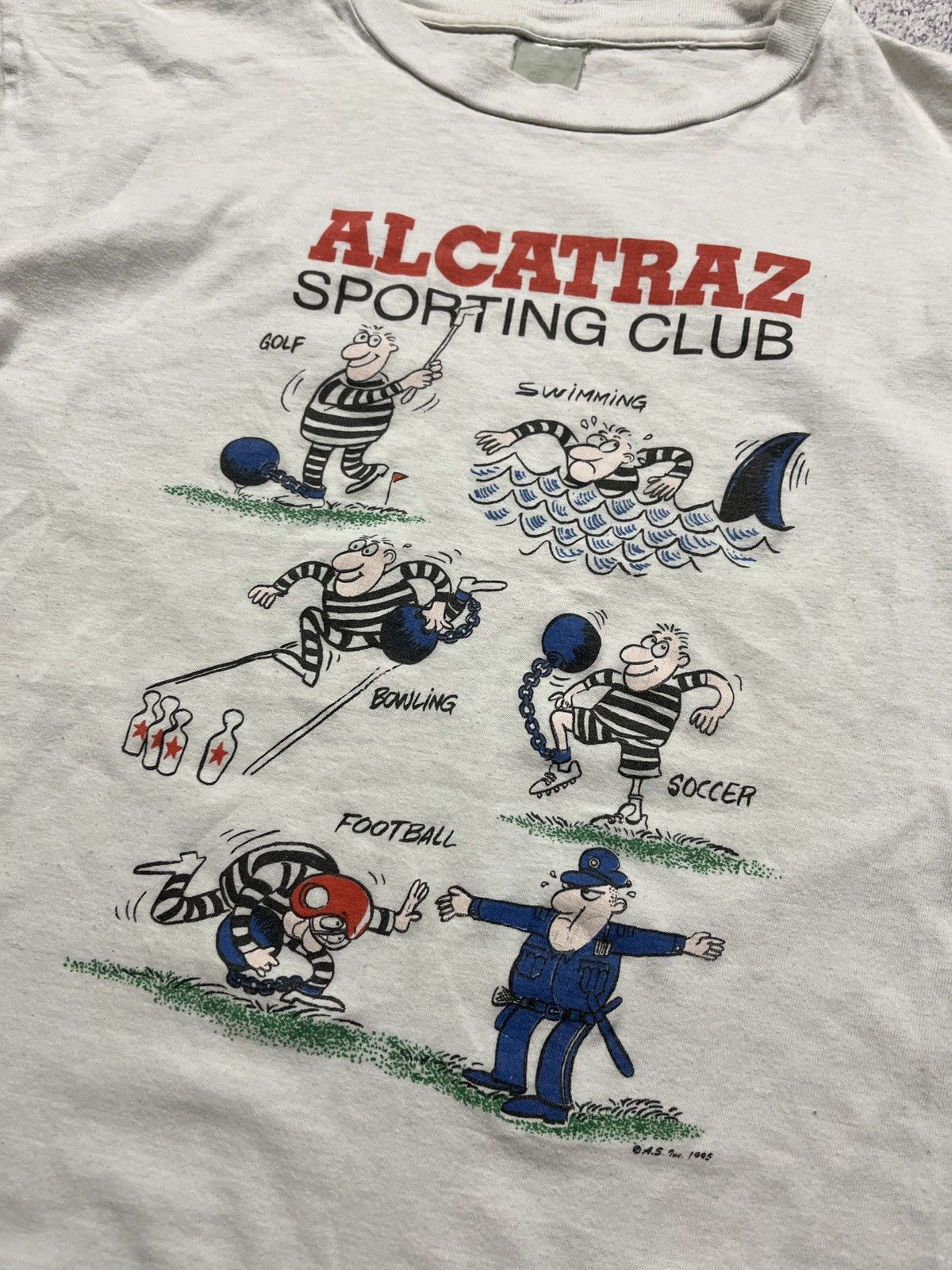 Band Tees × Vintage Vintage 1995 Alcatraz Sporting Club Humor T Shirt Graphic Size US M / EU 48-50 / 2 - 7 Thumbnail