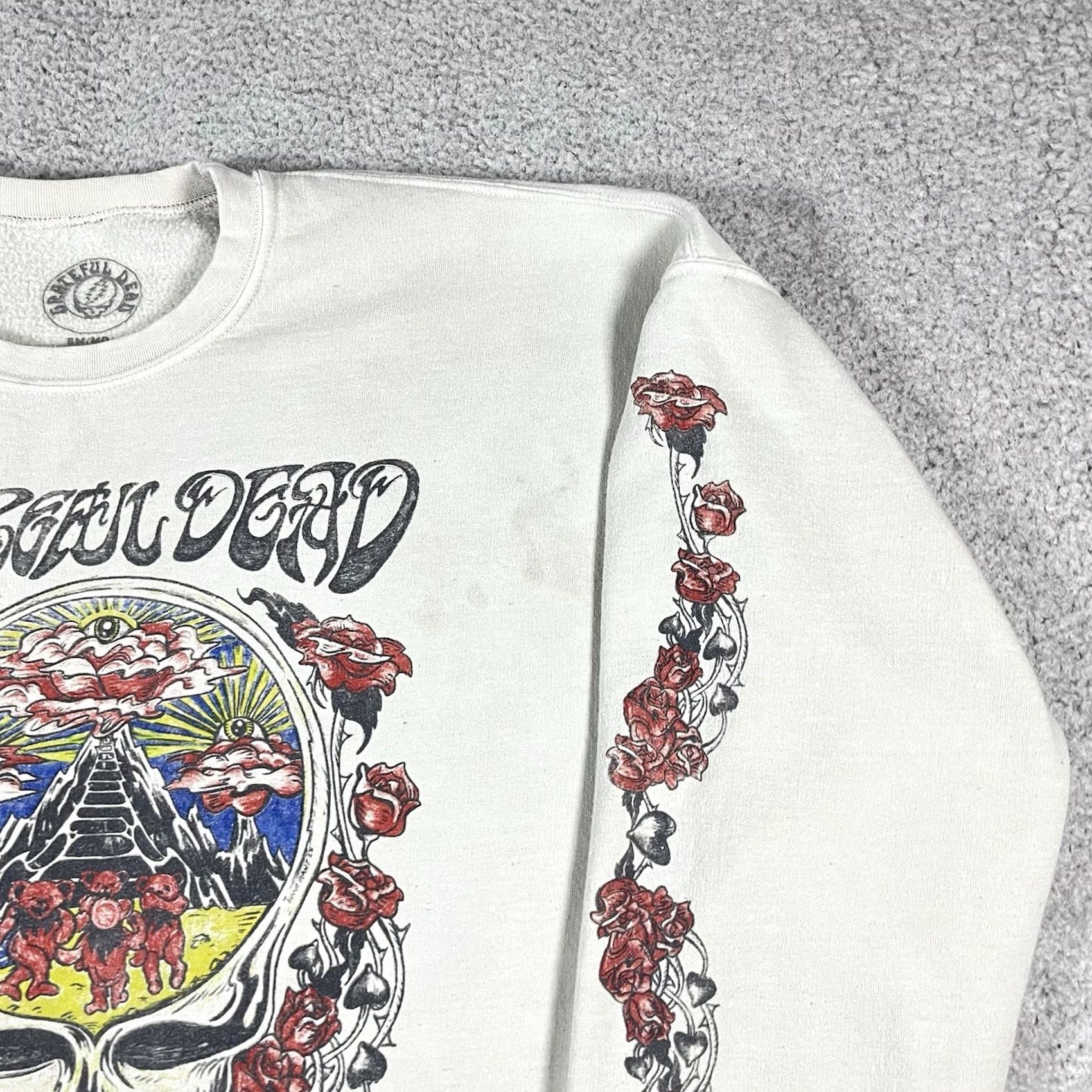 Logo 7 Grateful Dead Sweatshirt Mens M Graphic Print Oversized Logo Beiges Cotton Fleece Crew Neck Long Sleeve Size US M / EU 48-50 / 2 - 6 Thumbnail