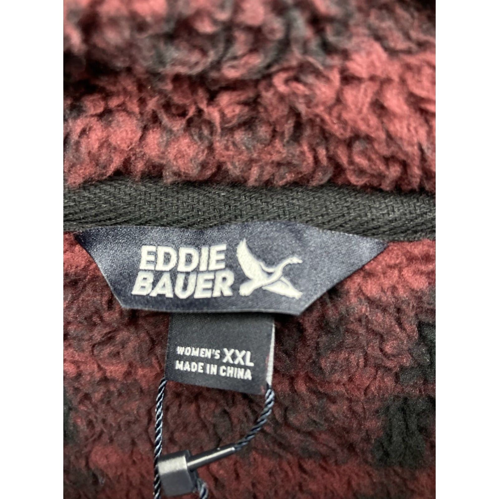 Eddie Bauer Eddie Bauer Sherpa Fleece Jacket Women 2XL Red Plaid Full Zip Mock Neck NWT Size XXL / US 16-18 / IT 52-54 - 7 Thumbnail