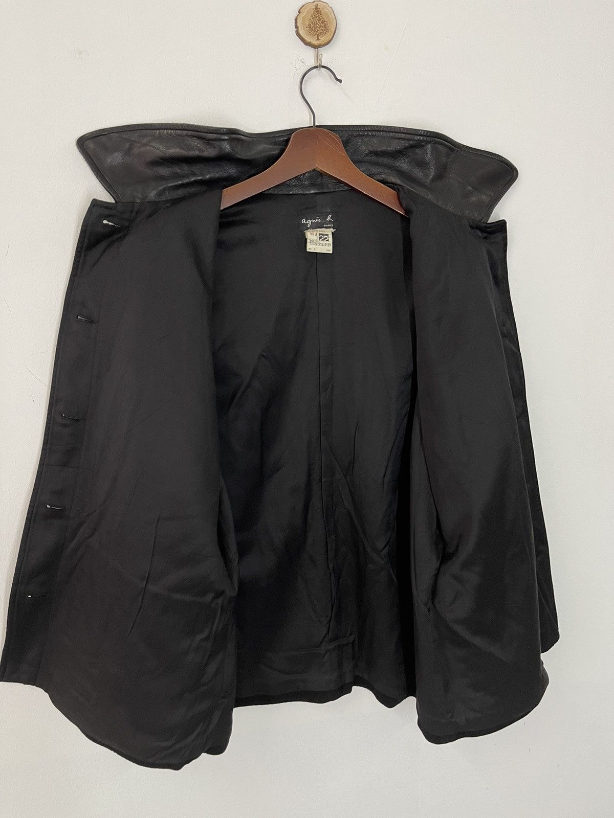 agnes b. VINTAGE AGNES B. France Leather Collar Jacket Size US M / EU 48-50 / 2 - 2 Thumbnail