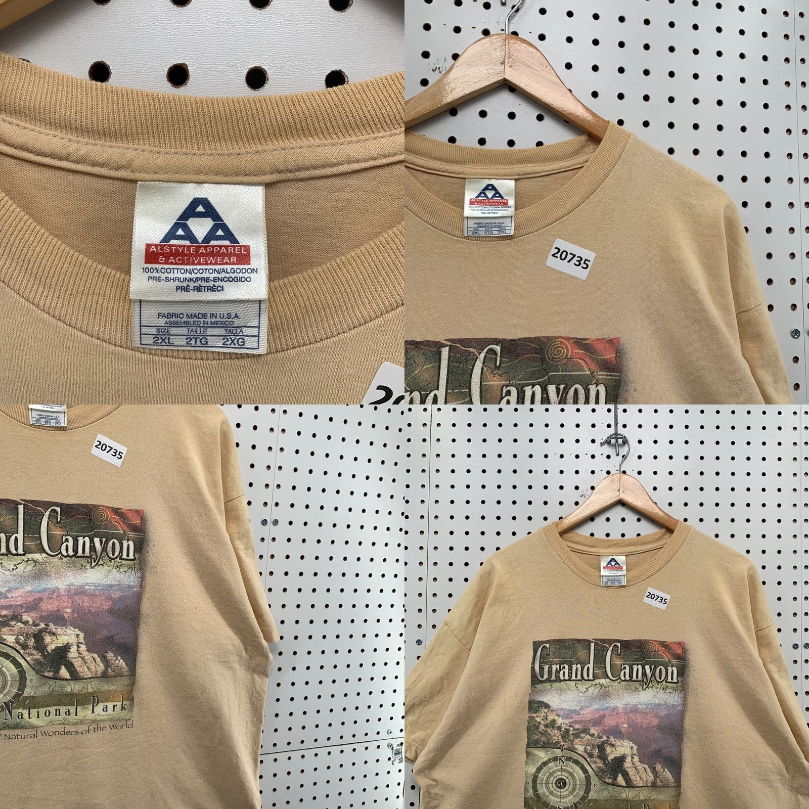 Vintage VINTAGE Grand Canyon Compass Shirt Brown Short Sleeve 2XL Men 25x30.5 90s Nature Cotton Blend Alstyle Shirt Mens Size US XXL / EU 58 / 5 - 8 Thumbnail