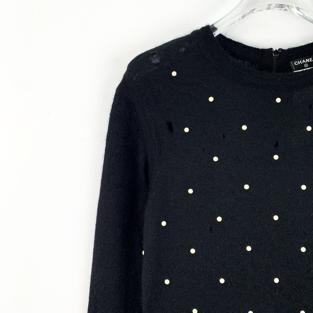 Chanel Chanel Black Beaded Mohair Round Neck Wrecking Style Dress Size XS / US 0-2 / IT 36-38 - 4 Thumbnail