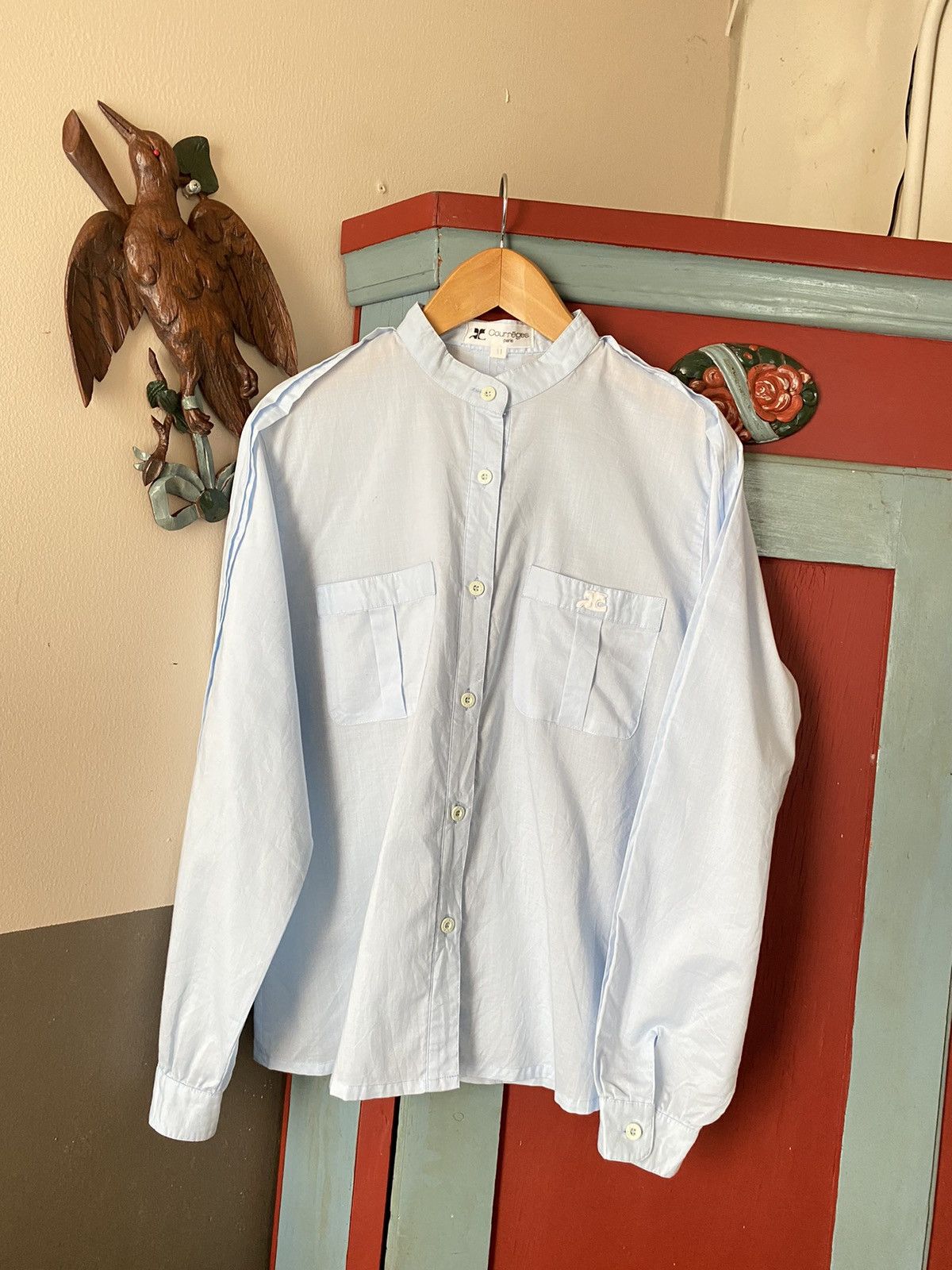 Courreges Courrèges Sky Blue Shirts Size L / US 10 / IT 46 - 1 Thumbnail