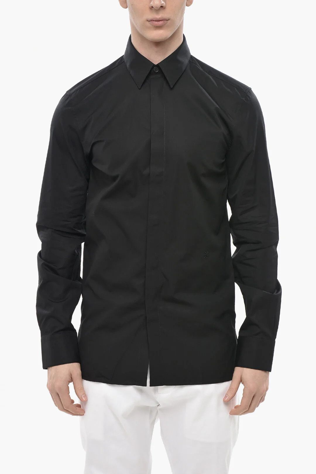 Givenchy og1mm0326 Poplin Shirt in Black Size US S / EU 44-46 / 1 - 1 Thumbnail