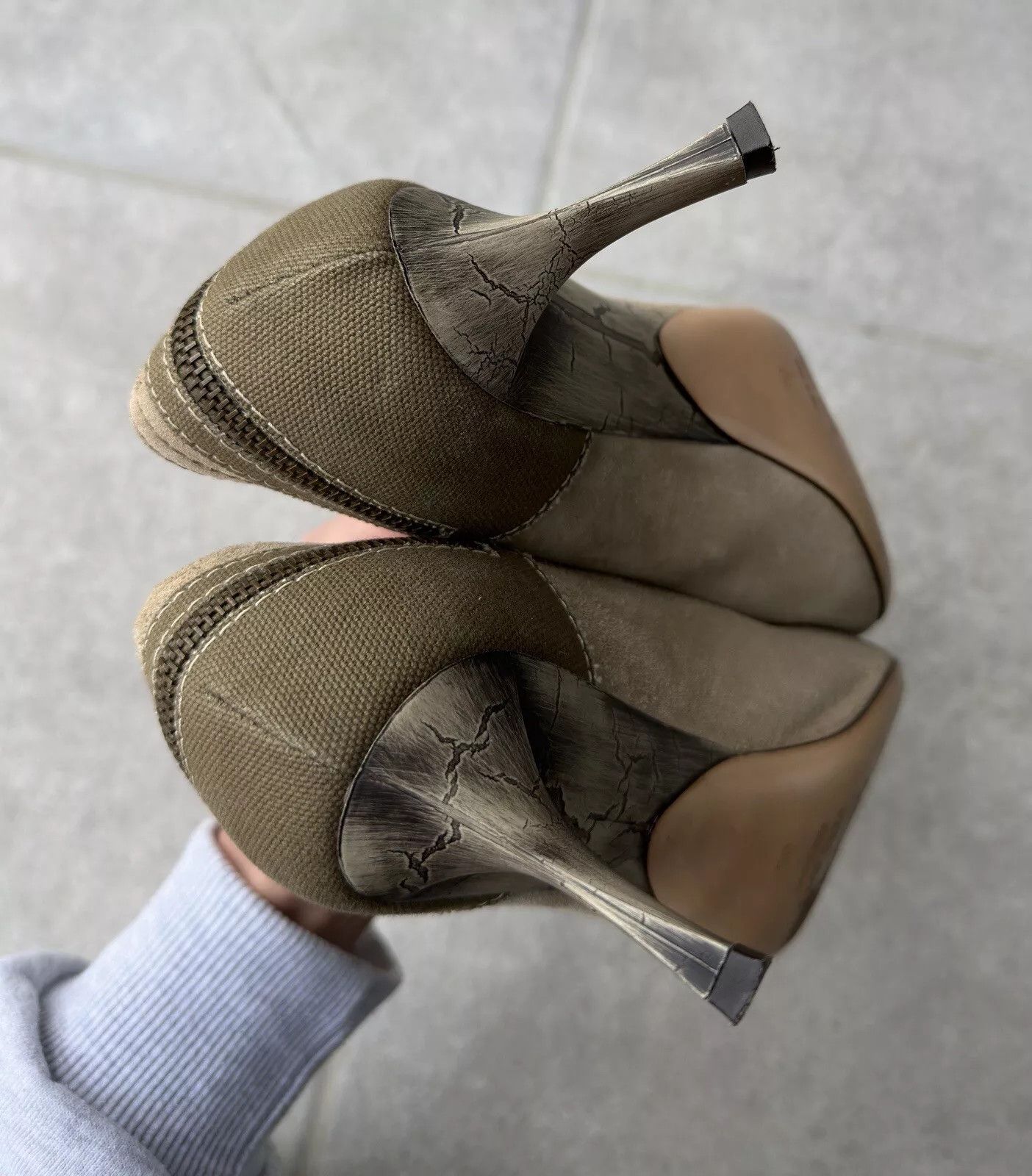 Karen Millen Vintage Karen Millen Leather Denim y2k Heels Kitten Shoes Size US 6 / IT 36 - 8 Thumbnail
