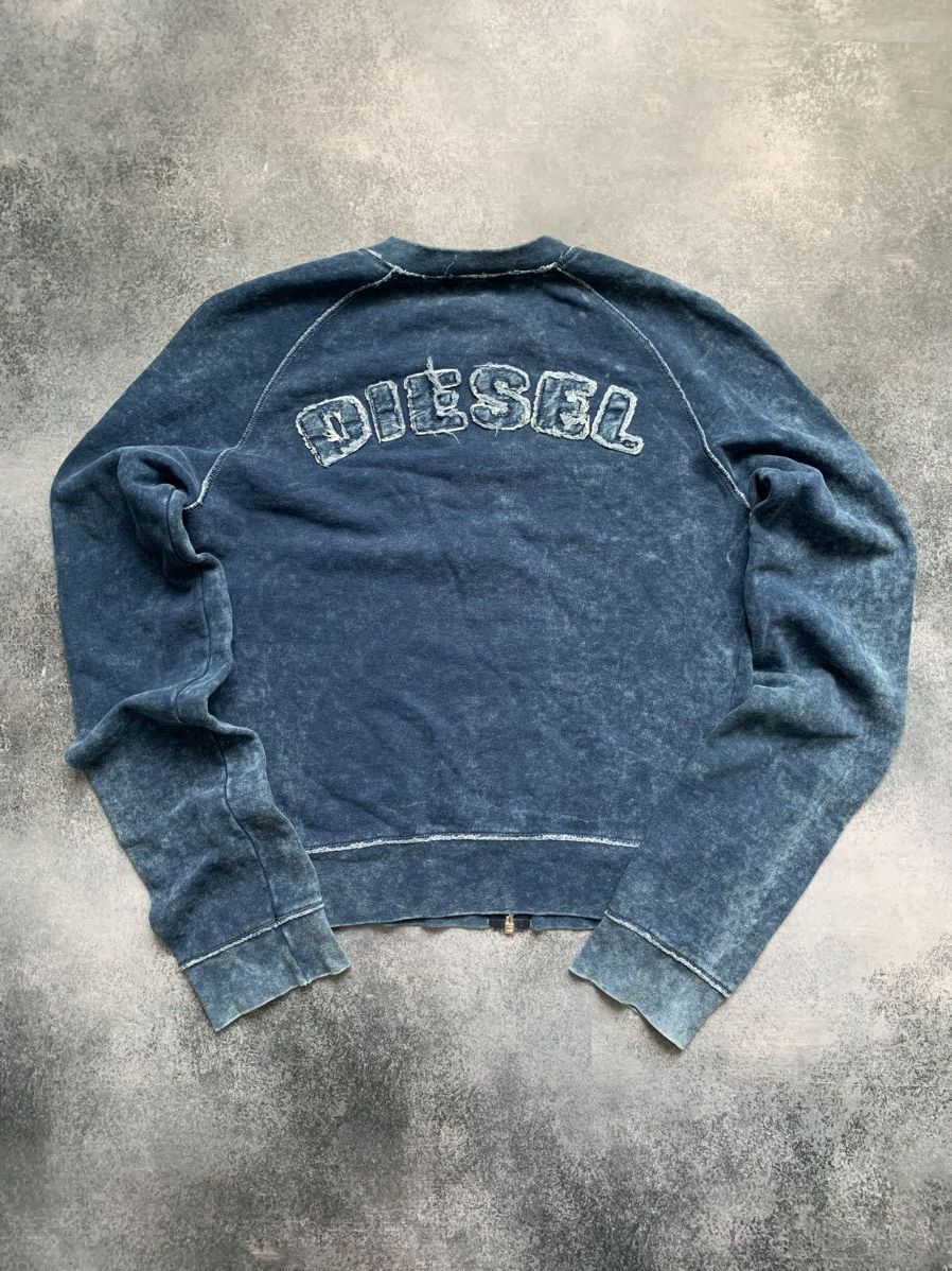 Diesel Diesel Full Zip-Up Y2K Washed Denim Sweater Size L / US 10 / IT 46 - 1 Thumbnail