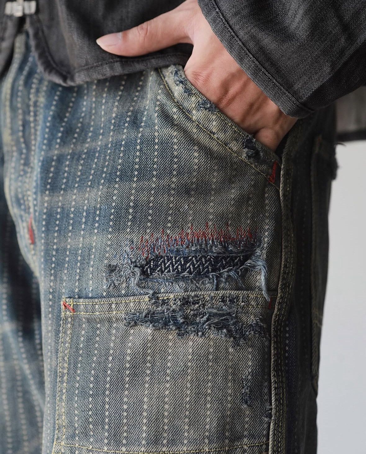 Japanese Brand Wabash Buckleback Double Knee Dungaree Striped Union Kountry Size US 36 / EU 52 - 24 Thumbnail