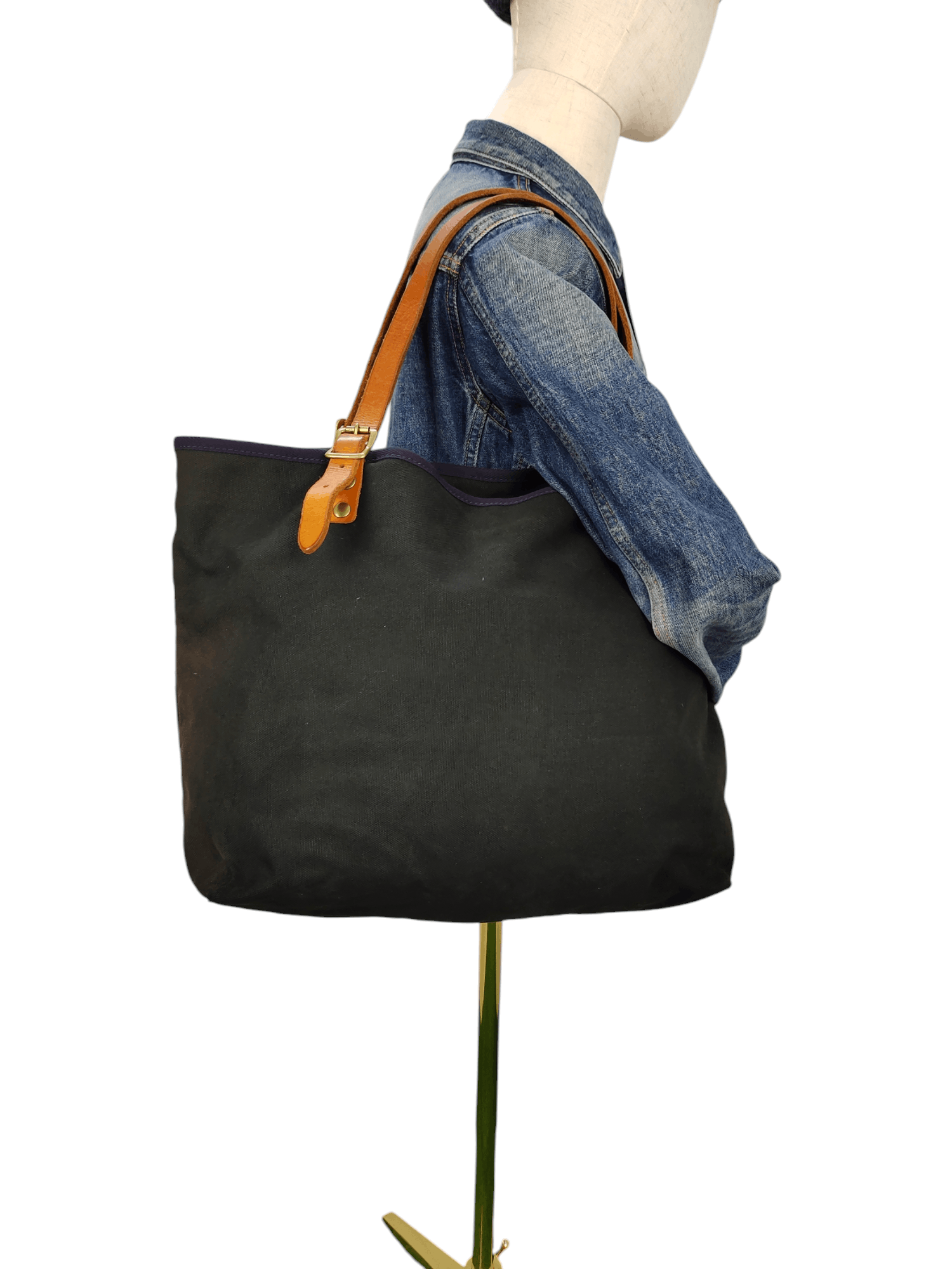 Comme des Garcons × Undercover Vintage Ship Blue Japan Faded Canvas Mix Leather Tote Bag Size ONE SIZE - 1 Thumbnail