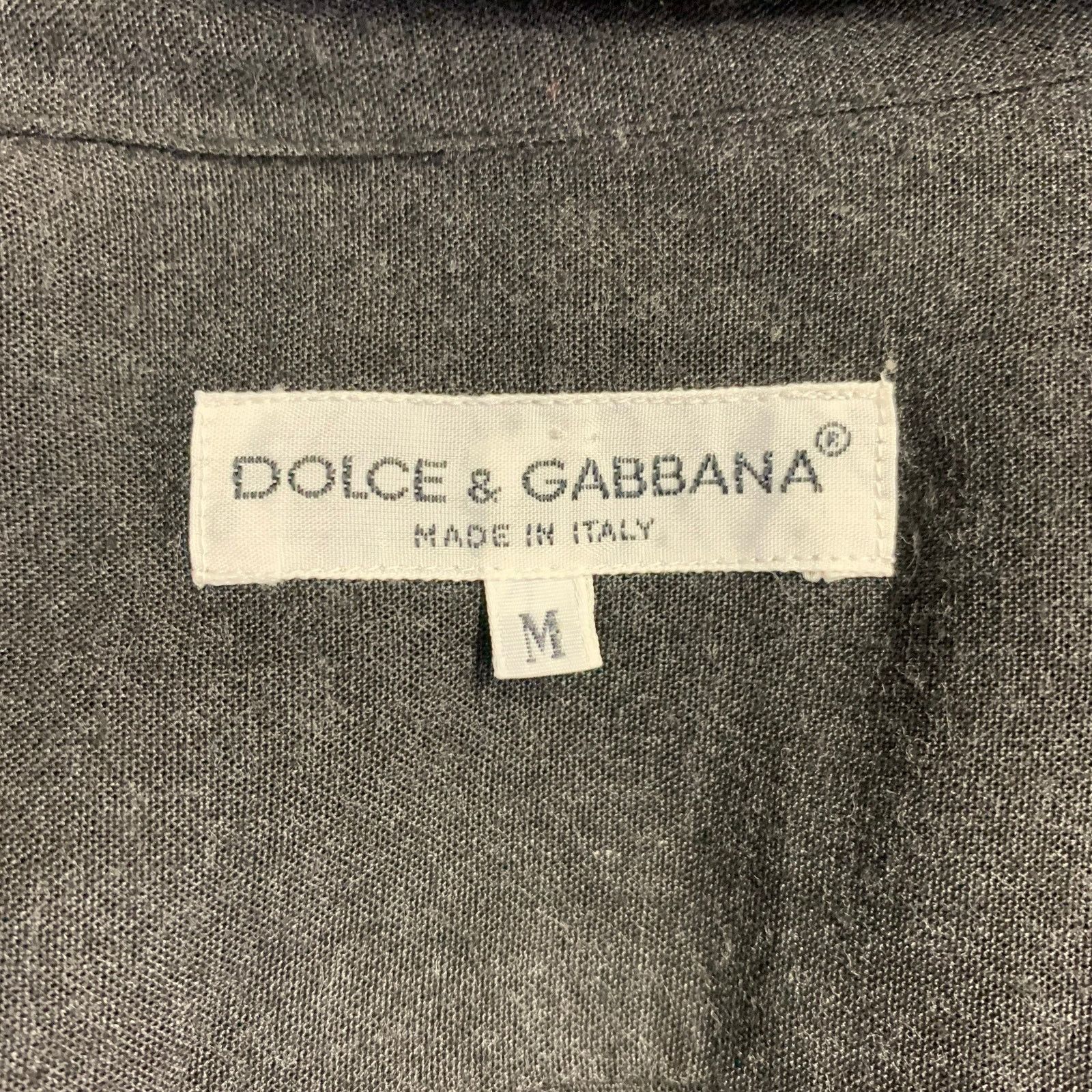 Dolce & Gabbana Size M Grey Charcoal Viscose One Pocket Long Sleeve Shirt Size US M / EU 48-50 / 2 - 4 Thumbnail