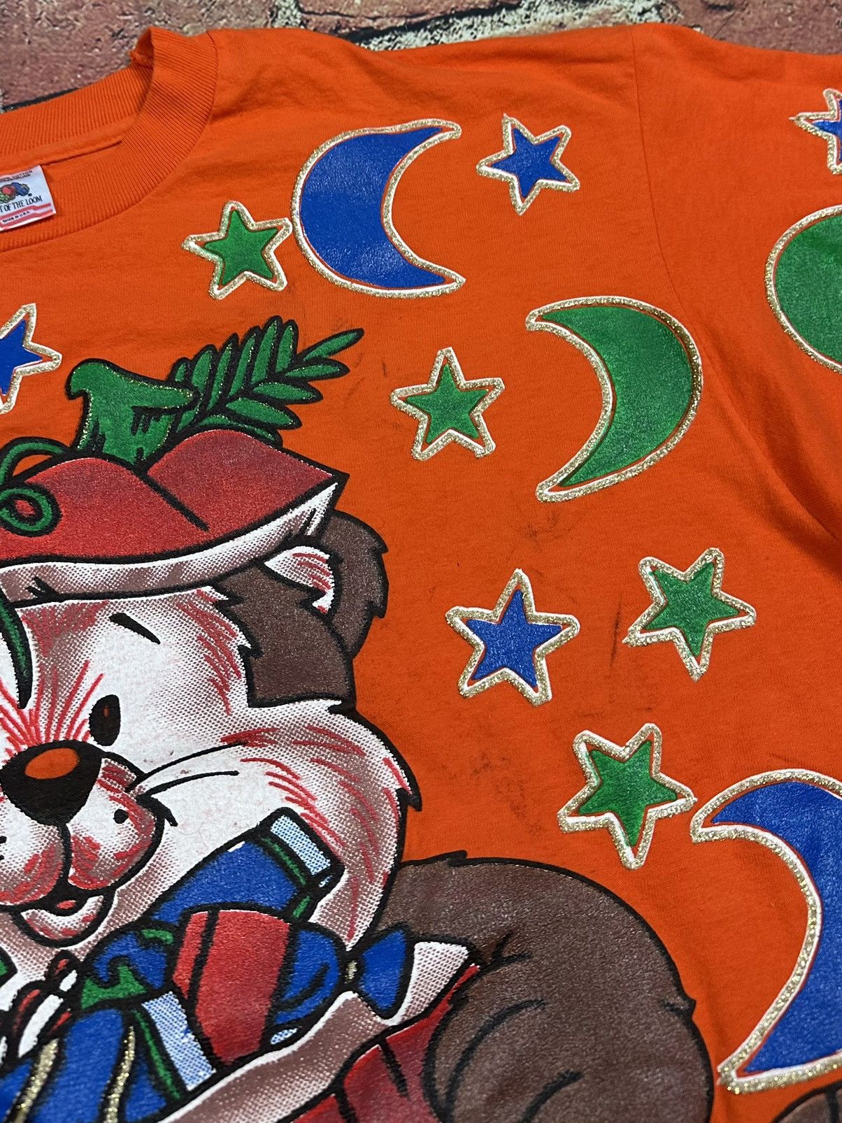 Fruit Of The Loom Vintage 90s Halloween Bear FREEZE All Over Print T-Shirt Size US XL / EU 56 / 4 - 12 Thumbnail