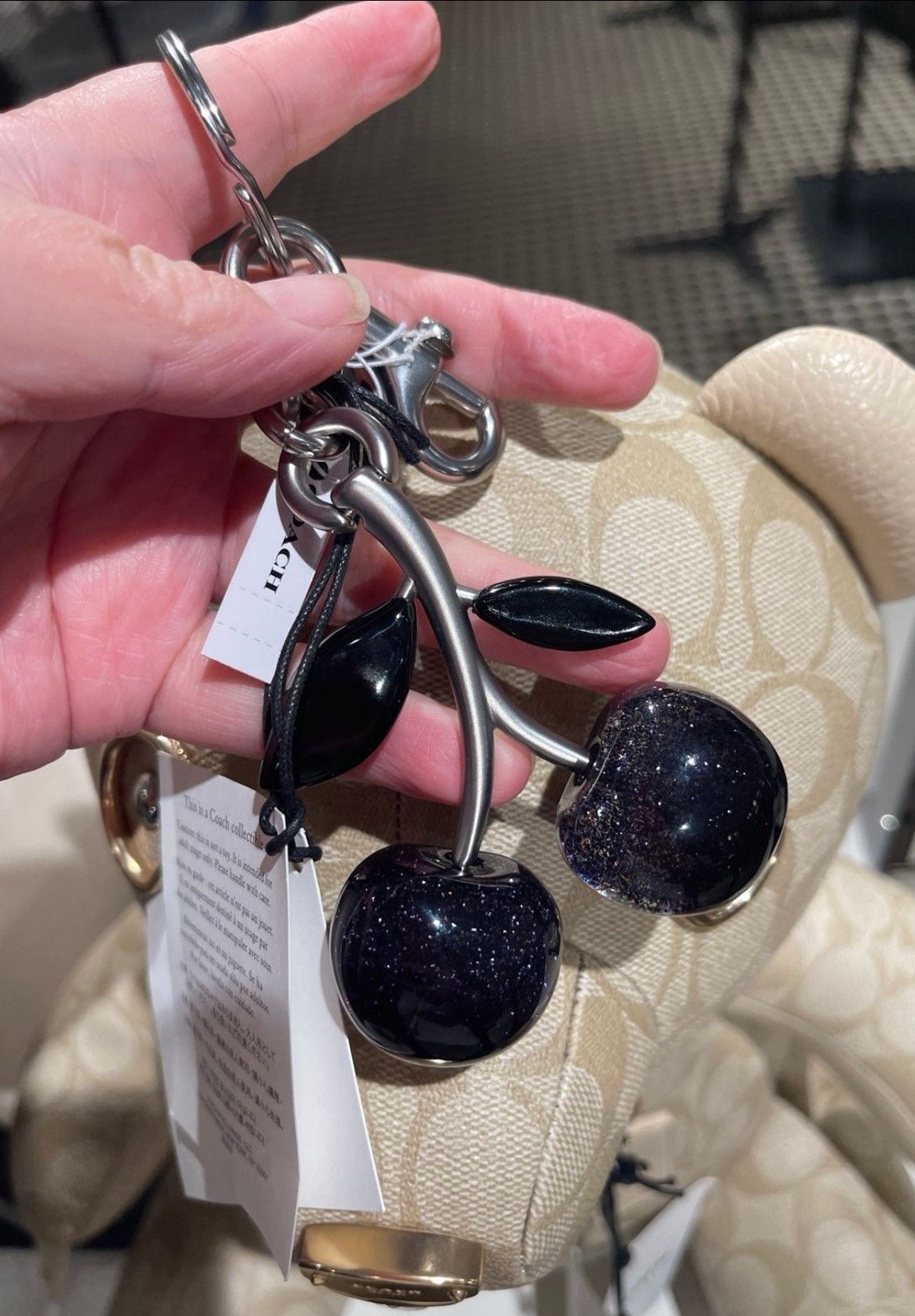 Coach Coach BLACK CHERRY Bag Charm Key Fob - NEW WITH DUST BAG Size ONE SIZE - 2 Thumbnail