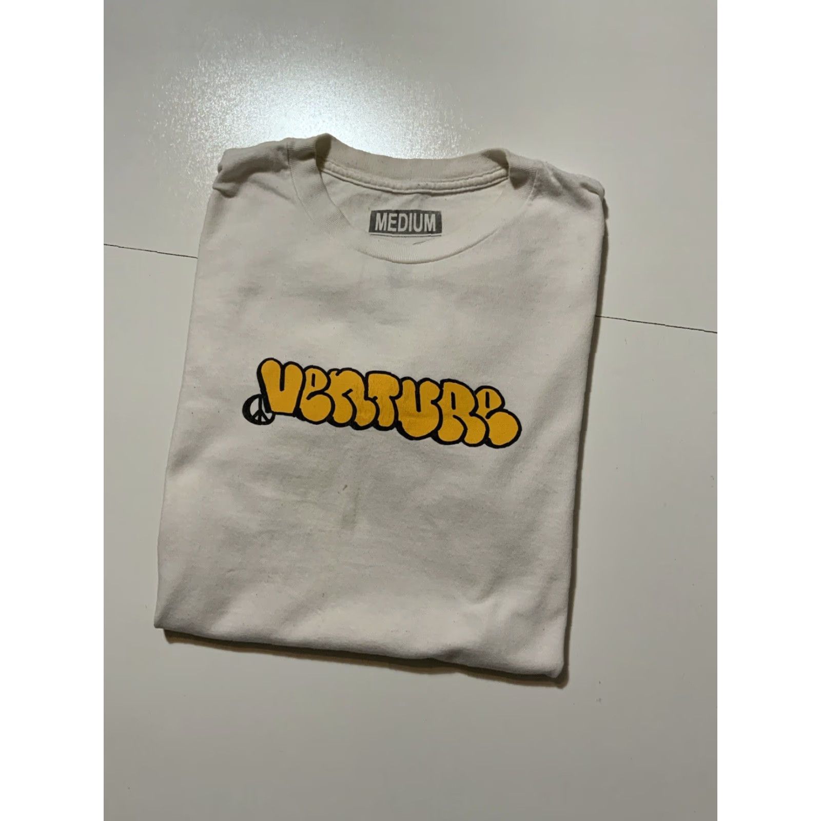 Vintage Venture Skateboard Trucks Peace Sign Bubble Letters Graphic Crew T-Shirt Sz.M Men Size US M / EU 48-50 / 2 - 2 Thumbnail
